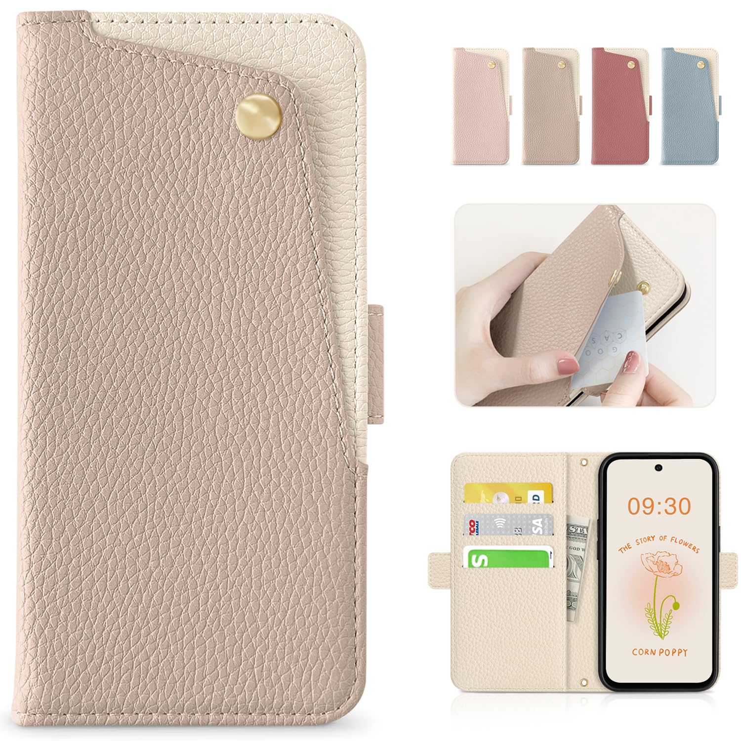 【送料無料】CASSYOOK 適用 Google Pixel 8a ケース 手帳型 おしゃれ ピクセル8a ケース 手帳型 財布型 カバー カードポケット付き ぐーくるぴくせる8a ケース 全面保護 グーグル ピクセル 8a ケース カード収納 横置きスタンド機能 高級PUレザー 上質な手触り 擦り傷防