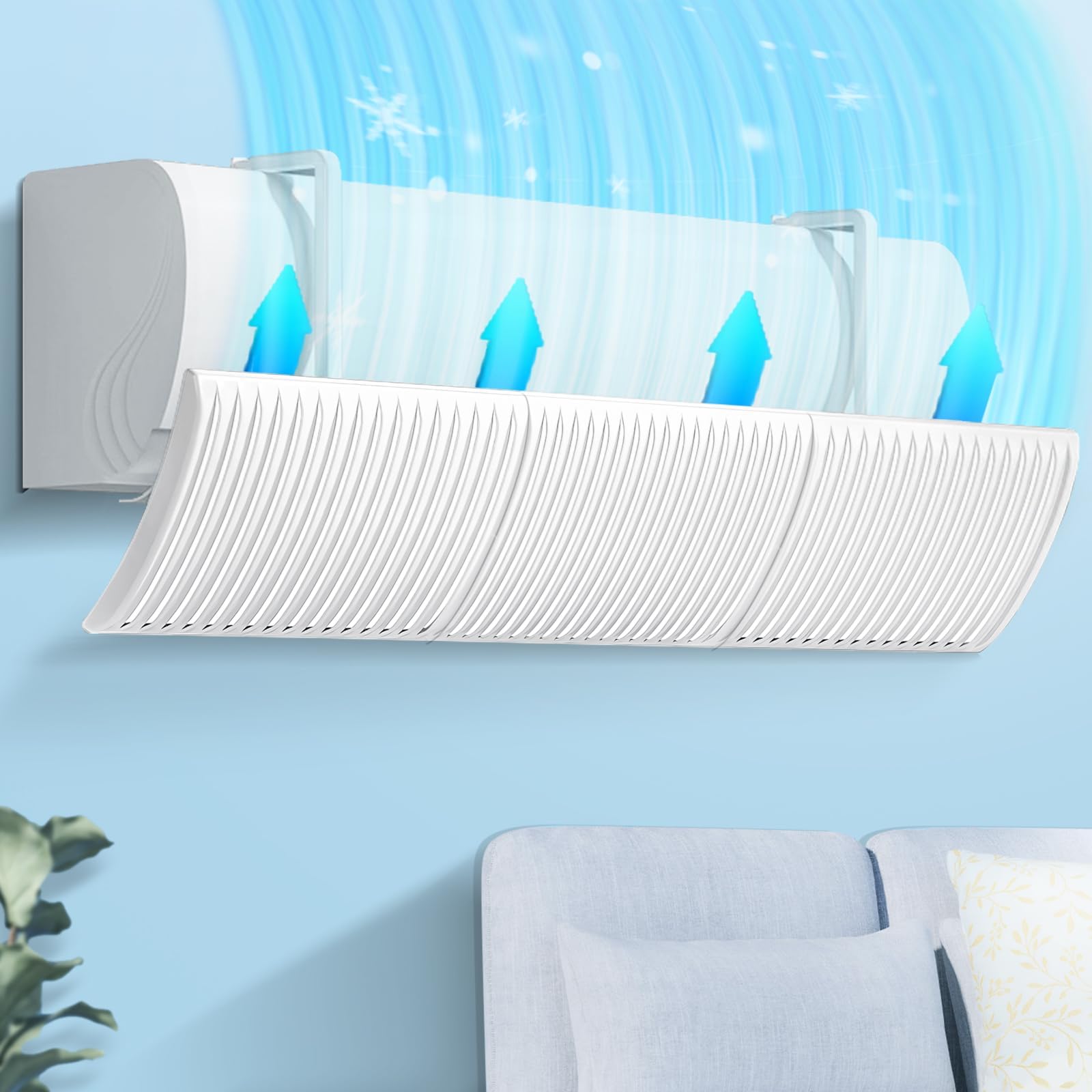 【送料無料】TongWey エアコン風よけ カバー 冷房暖房通用 エアコンルーバー 直風対策 風向き180°調整 ..