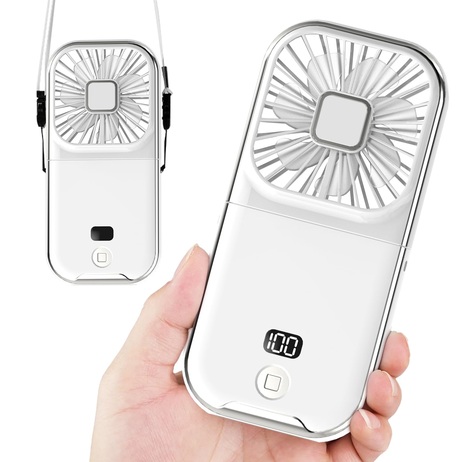 【送料無料】【2025年夏新登場】Dealswin ハンディファン 携帯扇風機 ハンディ扇風機 手持ち扇風機 4段階風量調節 手持ち 卓上 首掛け スタンド機能 Type-c充電式 持ち運び便利 折り畳み 静音 軽量 小型 強風 ミニ USB扇風機 花火大会 スポーツ観戦 プレゼント 熱中症対