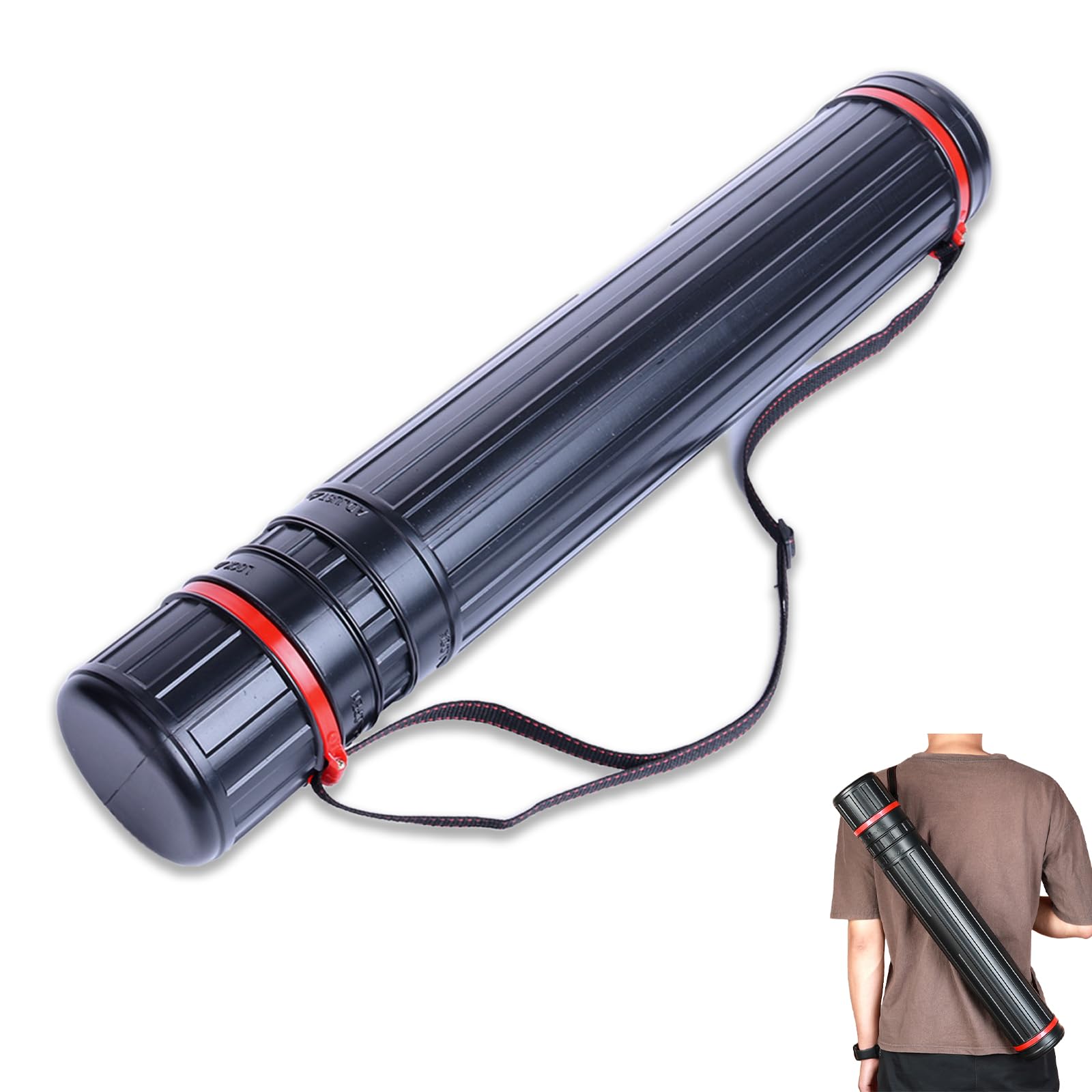 【送料無料】YFFSFDC ポスターケース 図面ケース アジャスターケース 製図 筒 防水 防塵 ポスター 製図 図面 プレイマット 作品収納 持ち運び 手提げ 伸縮可能 （円筒 45〜70cm）