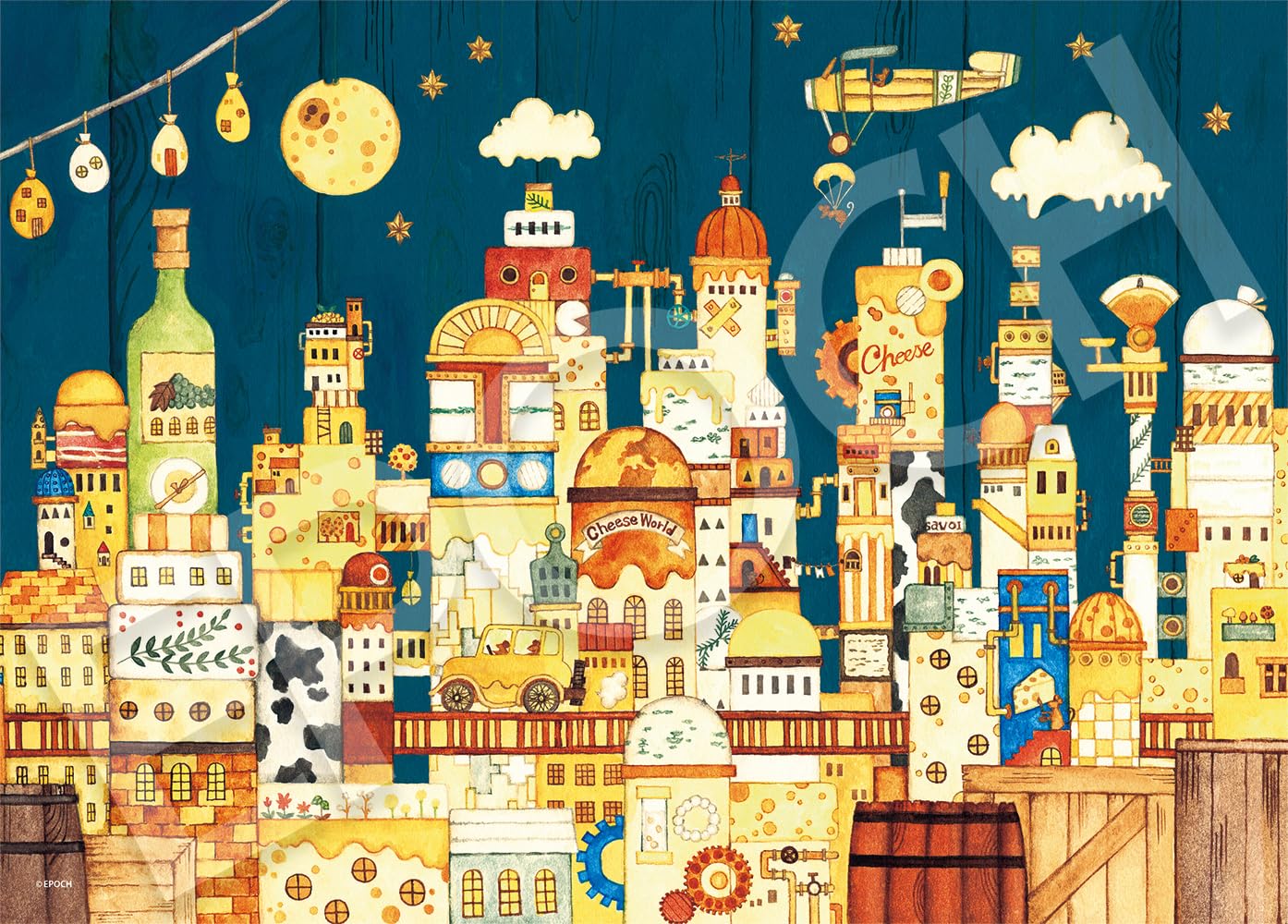 【送料無料】エポック社 500ピース ジグソーパズル イラスト/アート 西村典子 台所下のチーズの街 （38..