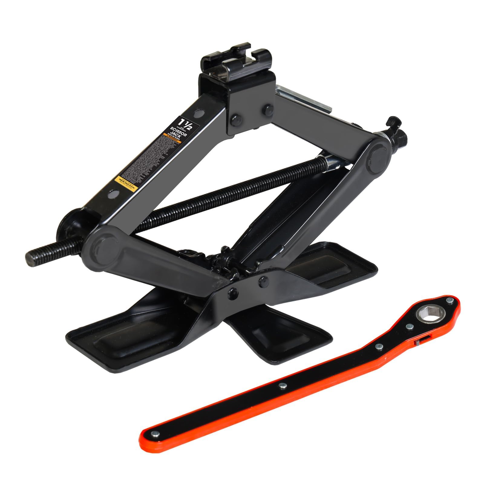 【送料無料】BIG RED 機械式パンタジャッキ 1.5T 車用ジャッキ タイヤ交換 最高値:390mm/最低値:94mm 安定 大型ベース付き ジャッキアタッチメント付 持ち運び簡単 軽量 TJ10202