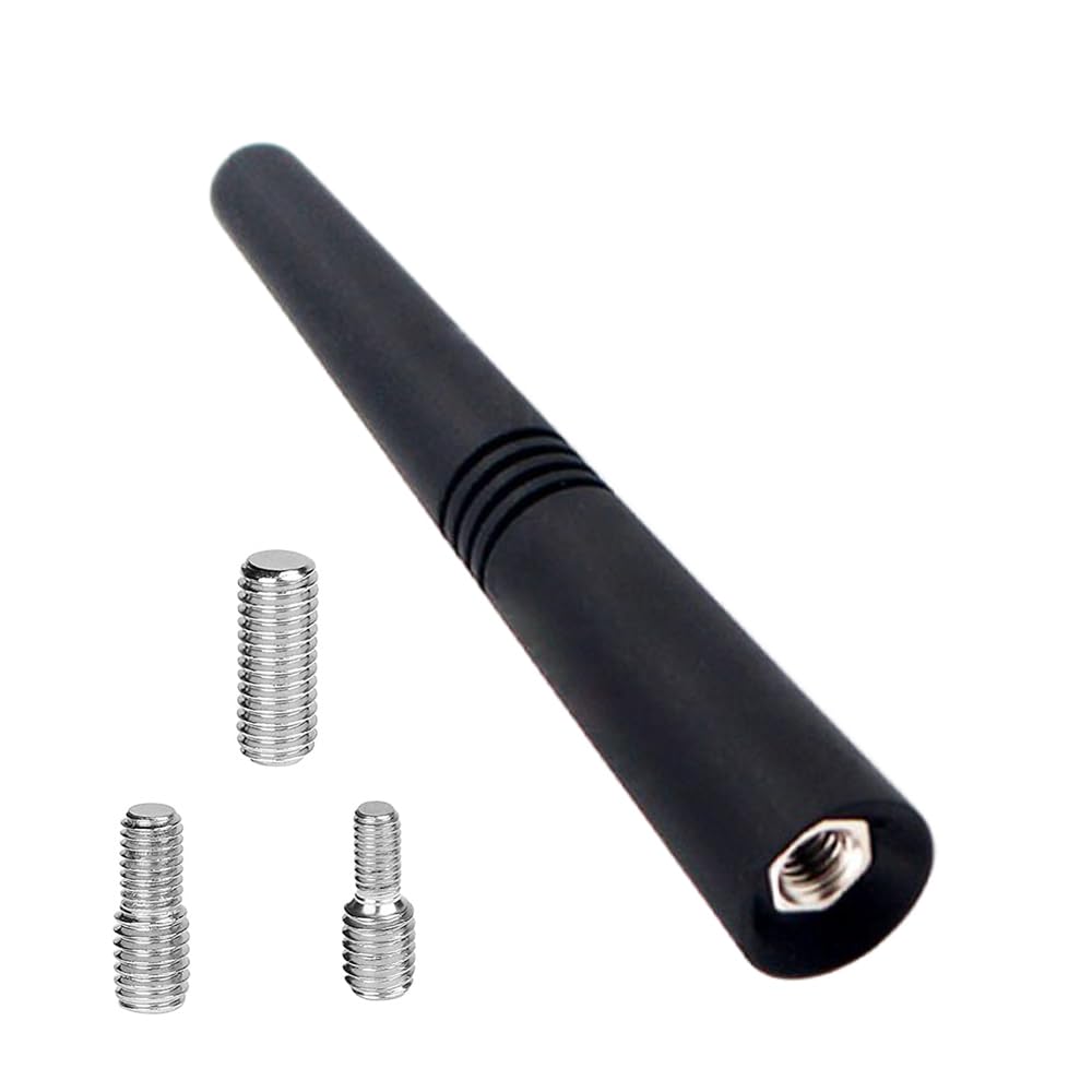 【送料無料】LIKENNY ショートアンテナ 車アンテナ ラジオアンテナ カーボンアンテナ 車用 AM/FM アンテナ（ブラック/6.5cm) 汎用 高感度 (9cm)