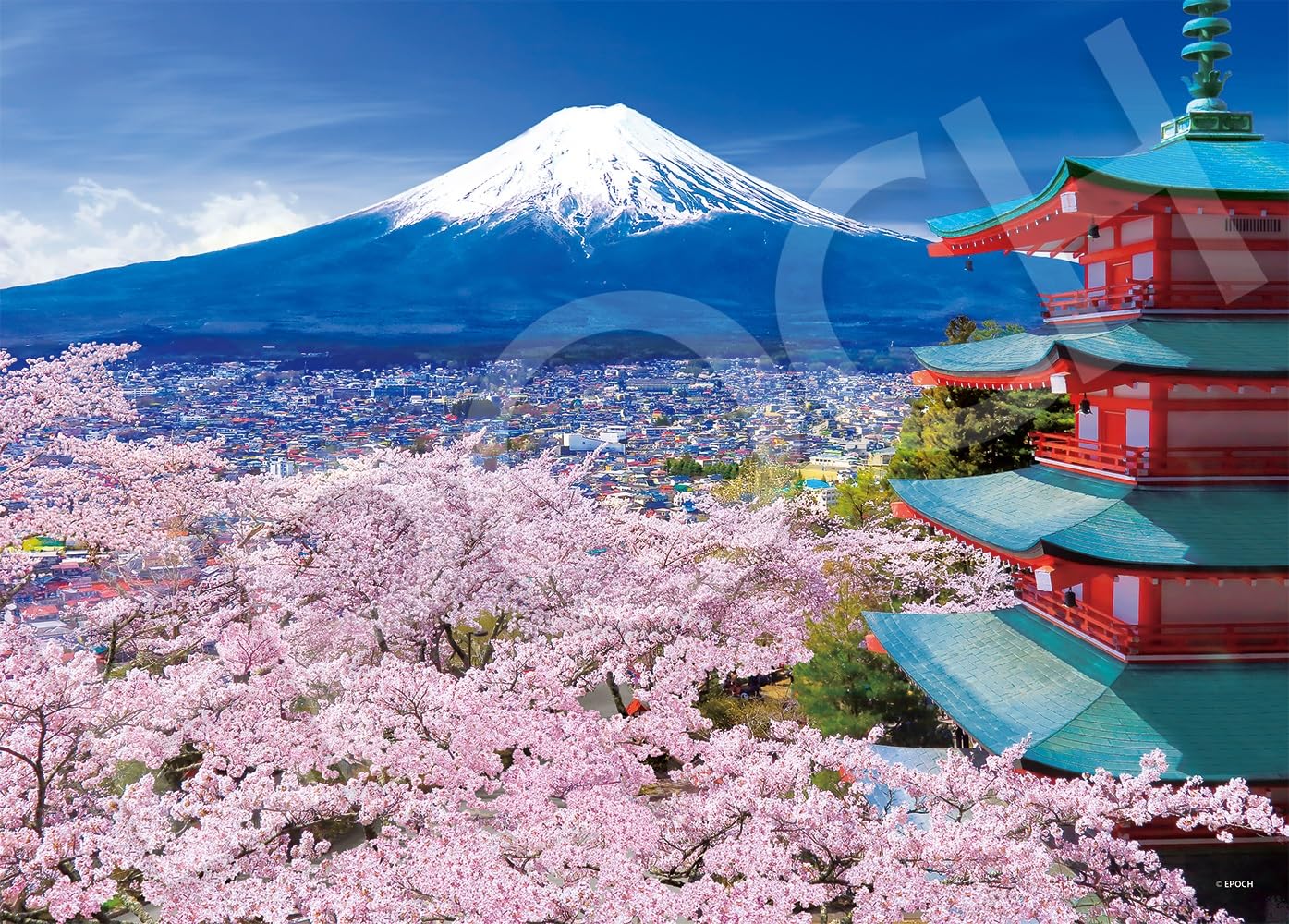 【送料無料】エポック社 500ピース ジグソーパズル 春風富士と五重塔-山梨 (38x53cm) 06-303s のり付き..