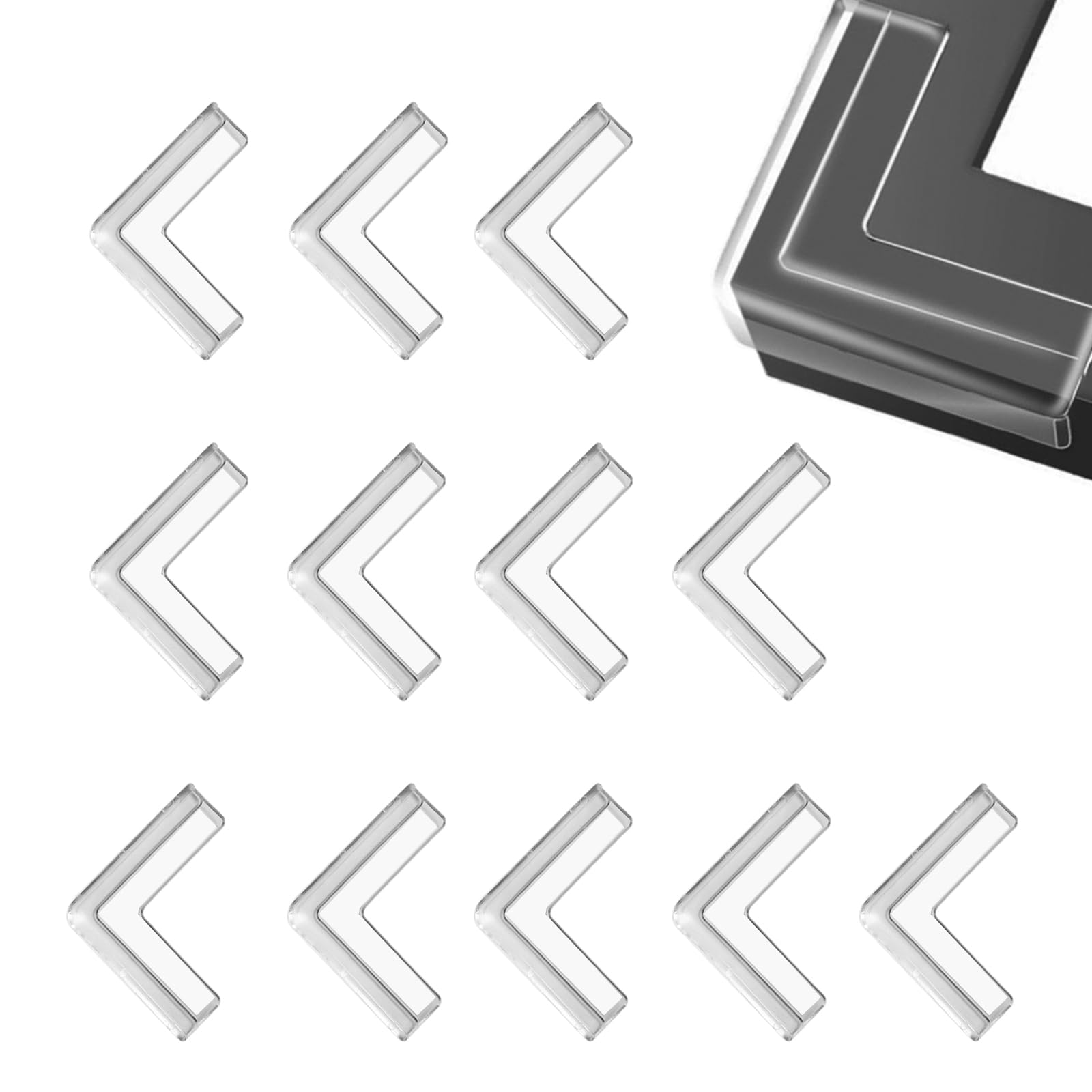 【送料無料】コーナークッション コーナー ガード 透明 角 保護 12個 テーブルコーナーカバー テーブル角カバー ベビーコーナーガード 柔らかい 赤ちゃん 子供 ケガ防止 地震対策 家具の角を保護 ナノ両面テープ付き Topatrol (BL12)