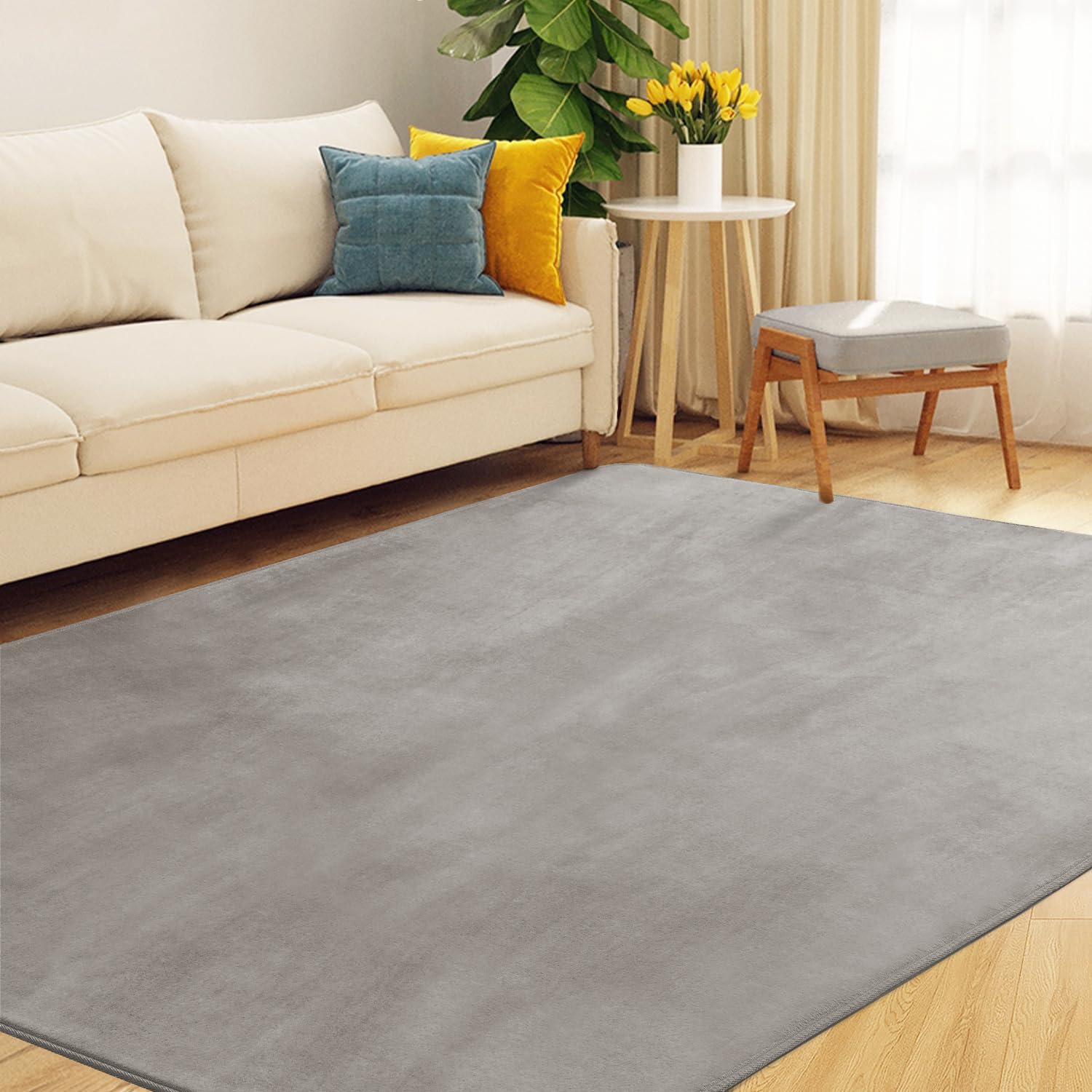 【送料無料】aicomri ラグ カーペット 3畳 ラグマット ホットカーペットカバー 洗える 厚7mm 190×240cm 滑り止め じゅうたん 床暖房対応カーペット 抗菌防臭 防ダニ オールシーズン フランネル らぐまっと グレー