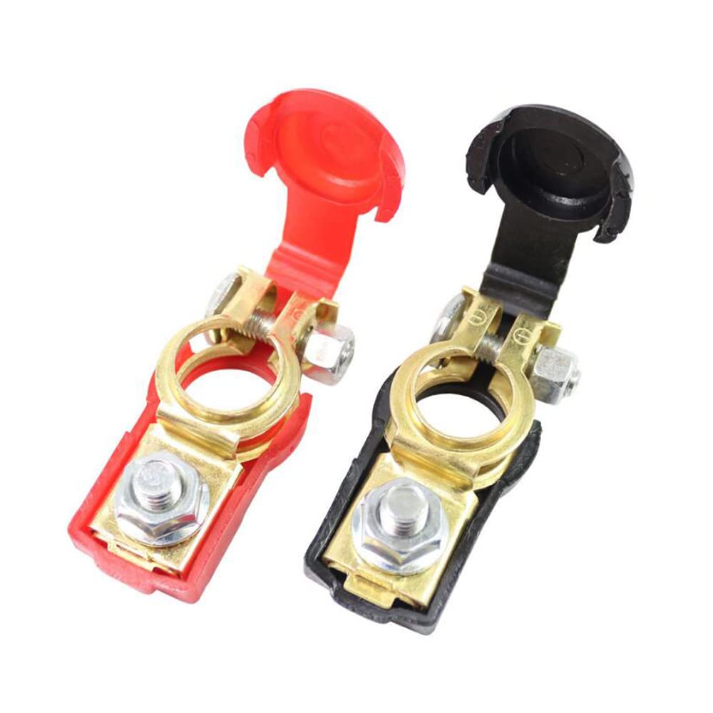 【送料無料】バッテリーターミナル 絶縁保護カバー付 カーバッテリー ターミナル 自動車バッテリー端子コネクタ 調整可能 2個