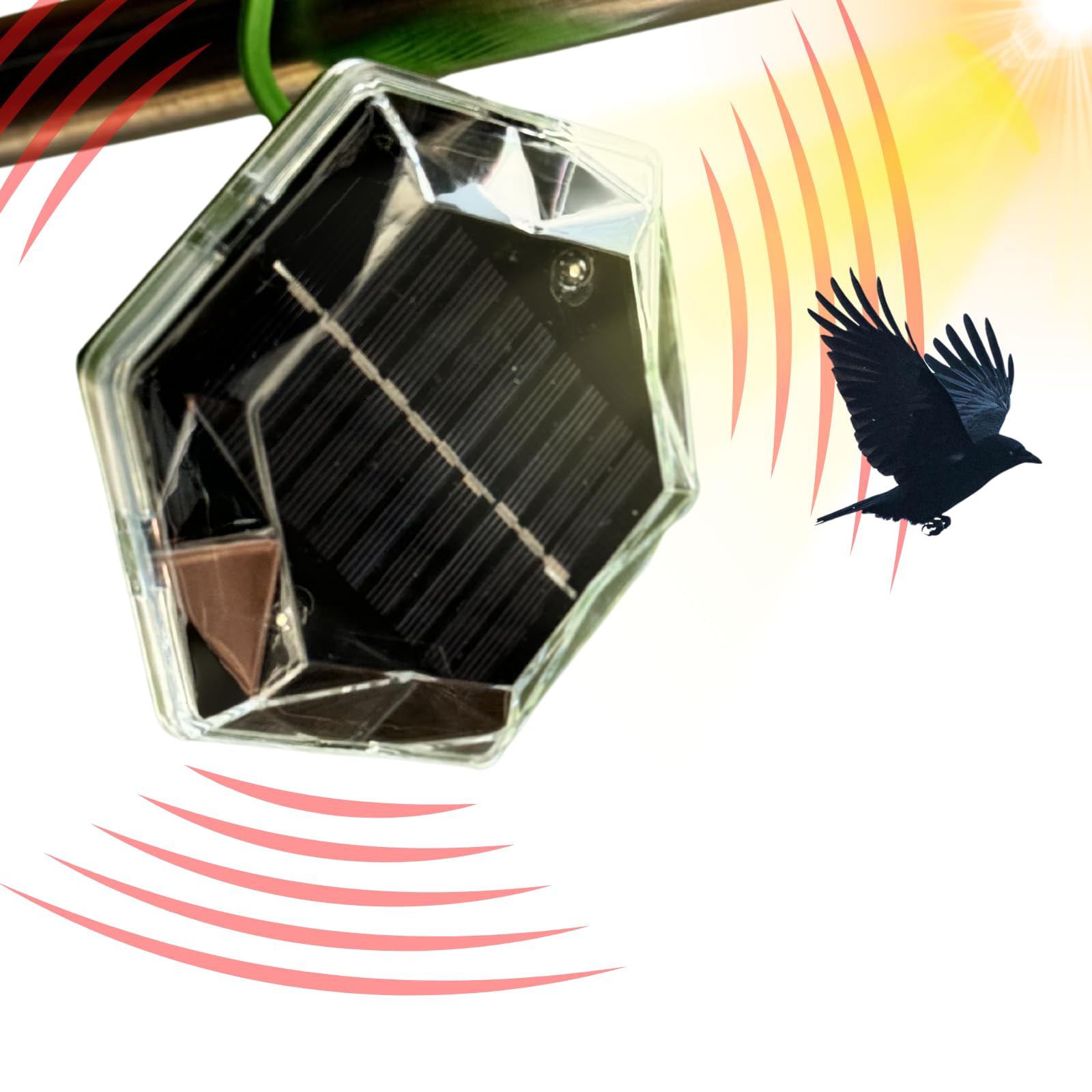 【送料無料】ISOTRONIC カラスよけ 鳩よけ 鳥よけ 超音波撃退器 超音波 フラッシュライトで撃退 ソーラ..