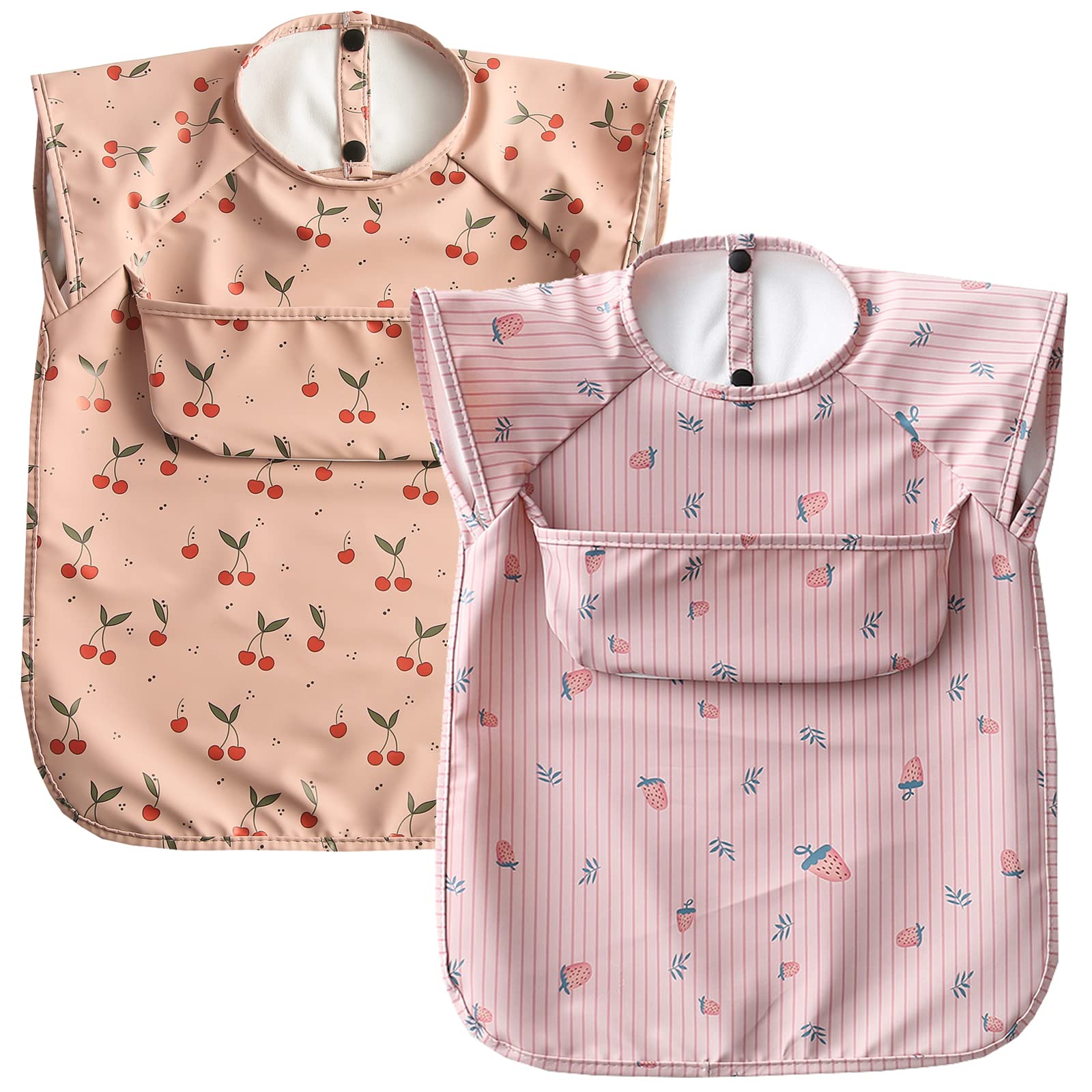 【送料無料】[GoUseGo] お食事エプロン ベビー 離乳食エプロン 2枚セット 袖なし 食事用エプロン ノー..