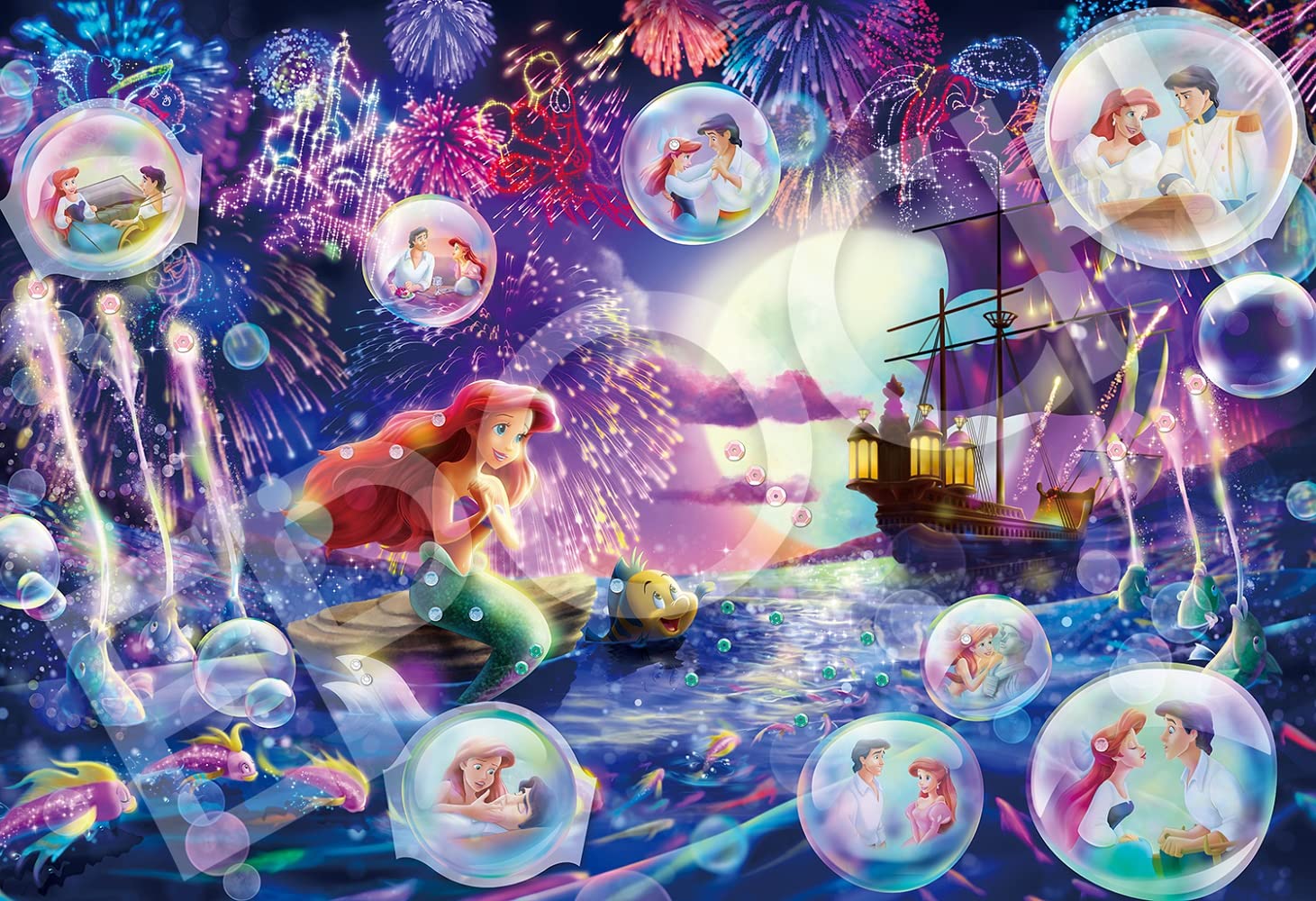 【送料無料】エポック社 300ピース ジグソーパズル ディズニー Little Mermaid 300 Pieces (26×38cm) 73-312 のり付き ヘラ付き デコレーションパーツ付き EPOCH