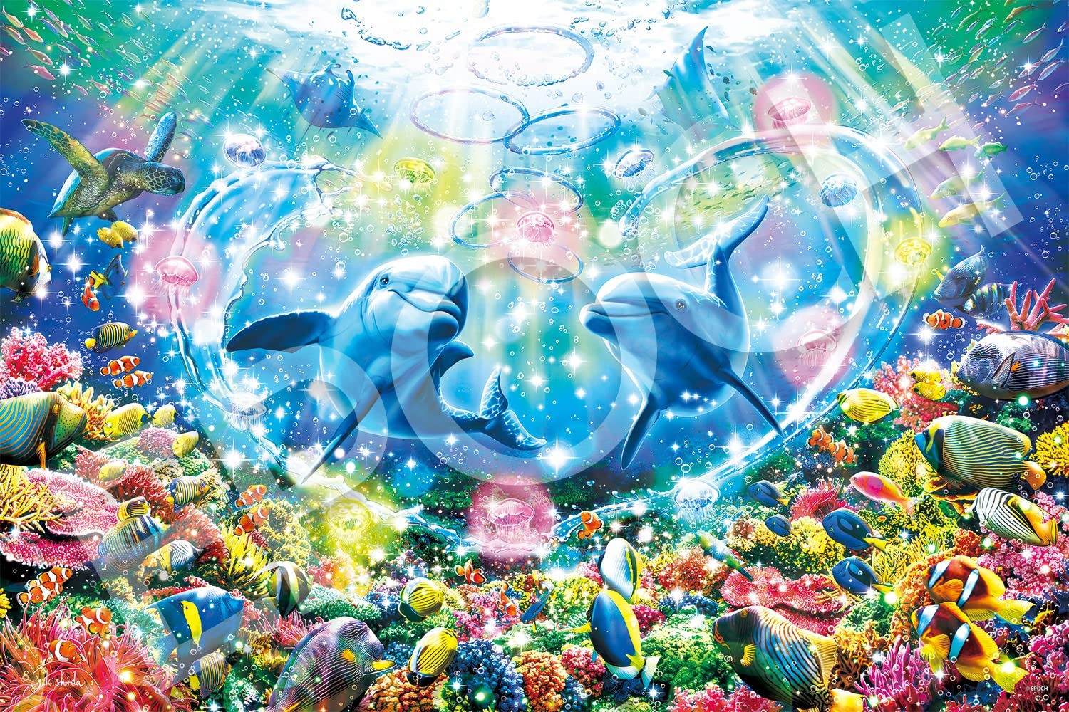 【送料無料】エポック社 1000ピース ジグソーパズル イラスト/アート マリンアート チェリッシュ ラブ (50×75cm) 13-052s のり付き ヘラ付き 点数券付き EPOCH