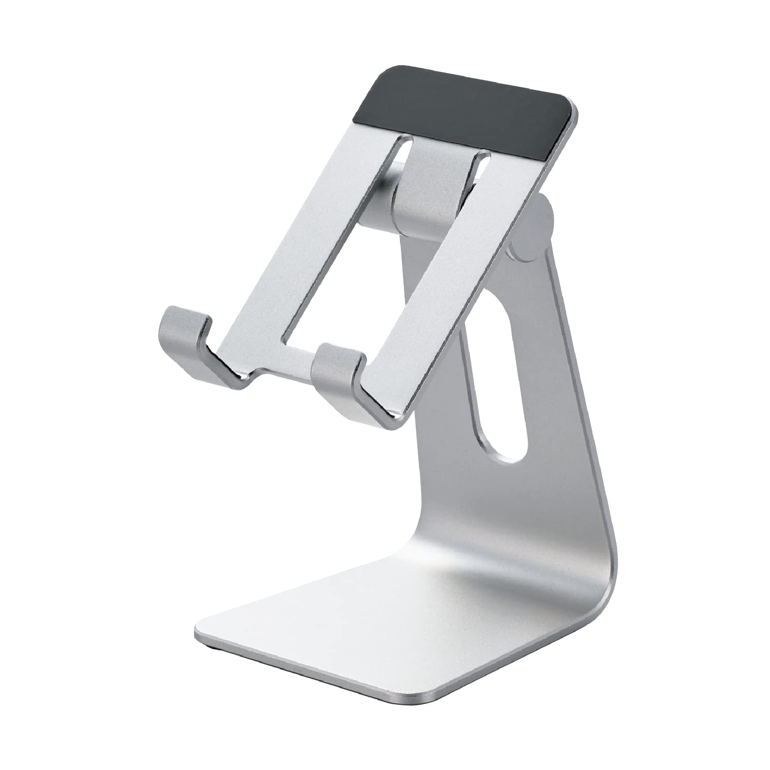 【送料無料】エレコム スマホスタンド 卓上 滑り止め付き 角度固定 調節可能 アルミ素材 ケーブルホール付 4.6~6.9インチ対応 【 iPhone Android NINTENDO SWITCH その他各種対応 】 シルバー PWDSCHALSVN