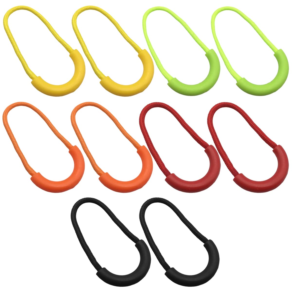 【送料無料】ジッパータブ 10個入り 5色 ジッパープル ファスナー 交換用 修理 延長 部品 チャ ...