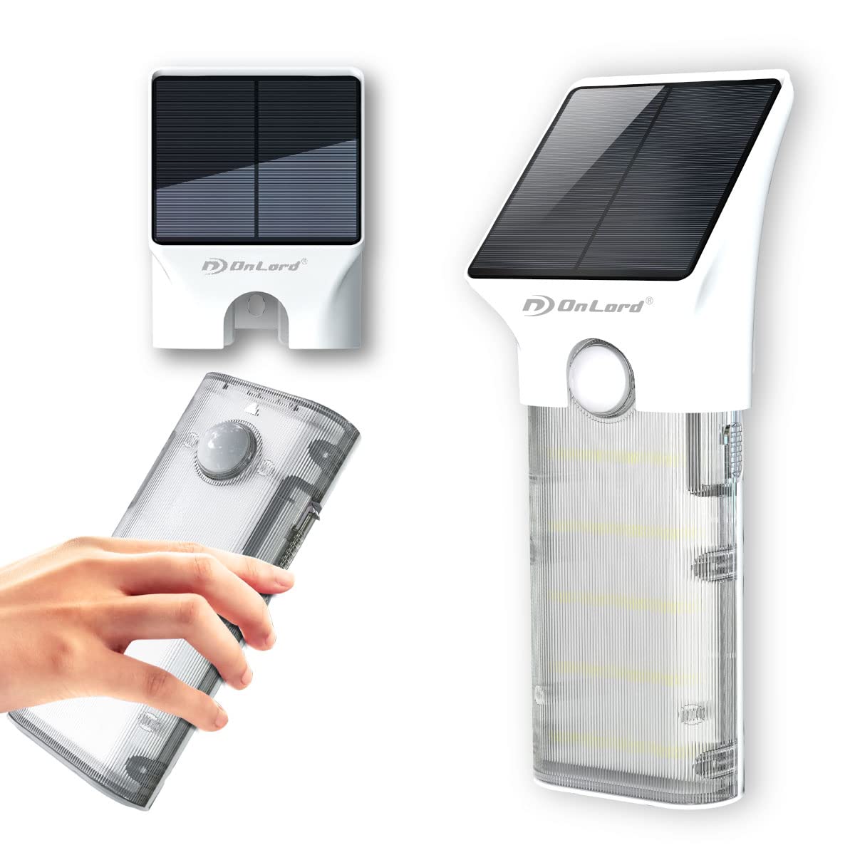 【送料無料】オンロード(OnLord) 脱着式 センサーライト 『 ライトる 』ソーラー充電 人感センサー ハンディライト 非常灯 OL-337WH