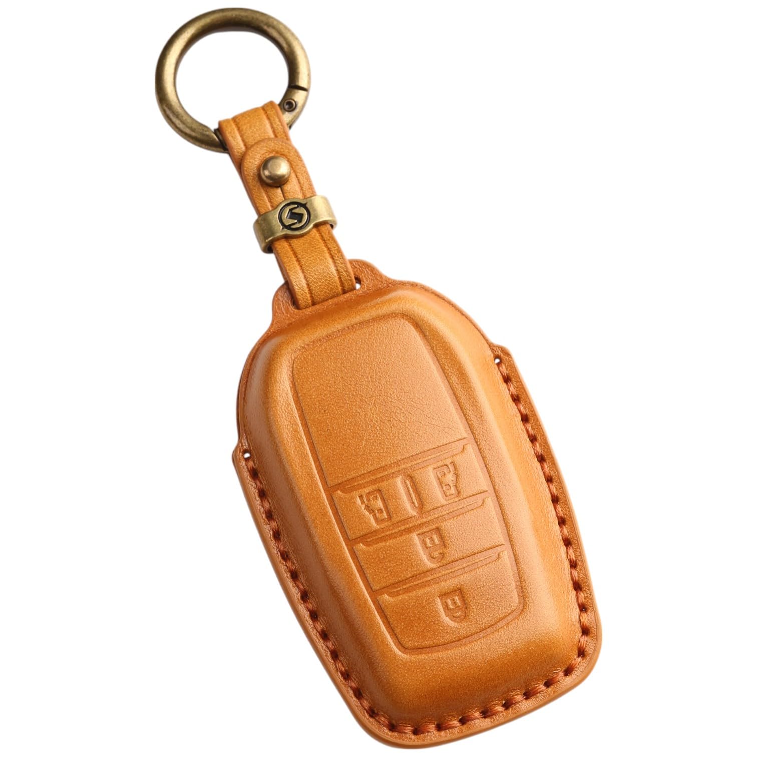 【送料無料】新型 VOXY 90系 キーケース ノア 90系 キーカバー シエンタ 5ボタン 4ボタン トヨタ 本革 2023年 最新アクセサリー パーツ (3D高級(4ボタン), キャメル)