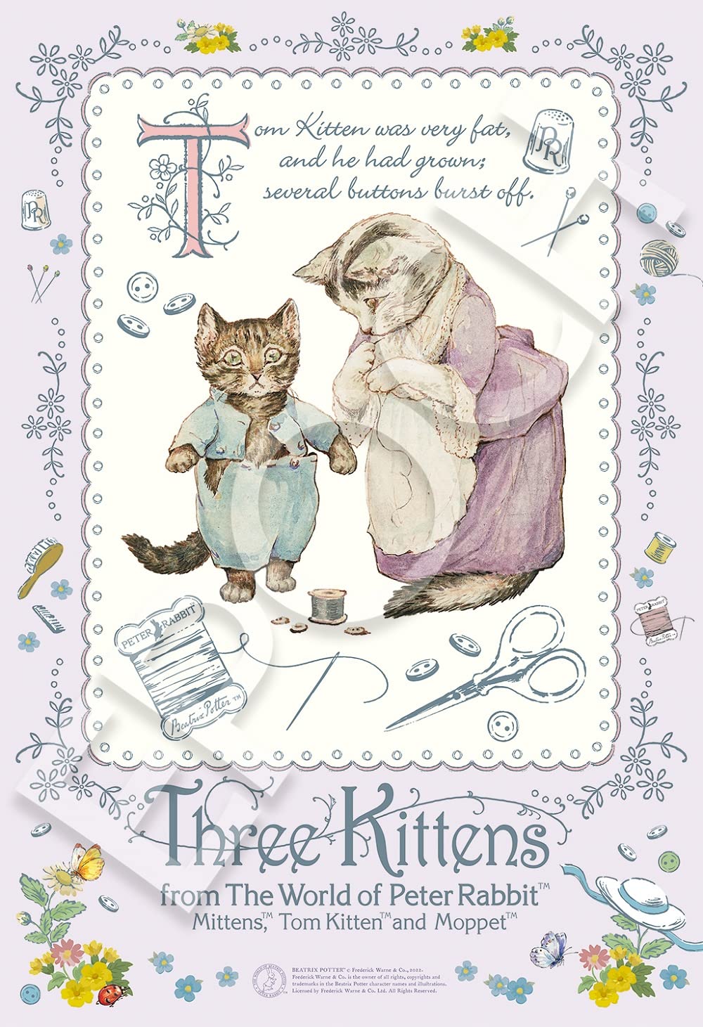 【送料無料】エポック社 300ピース ジグソーパズル ピーターラビット こねこのトムとタビタおくさん (26×38cm) 28-816s のり付き ヘラ付き 点数券付き EPOCH