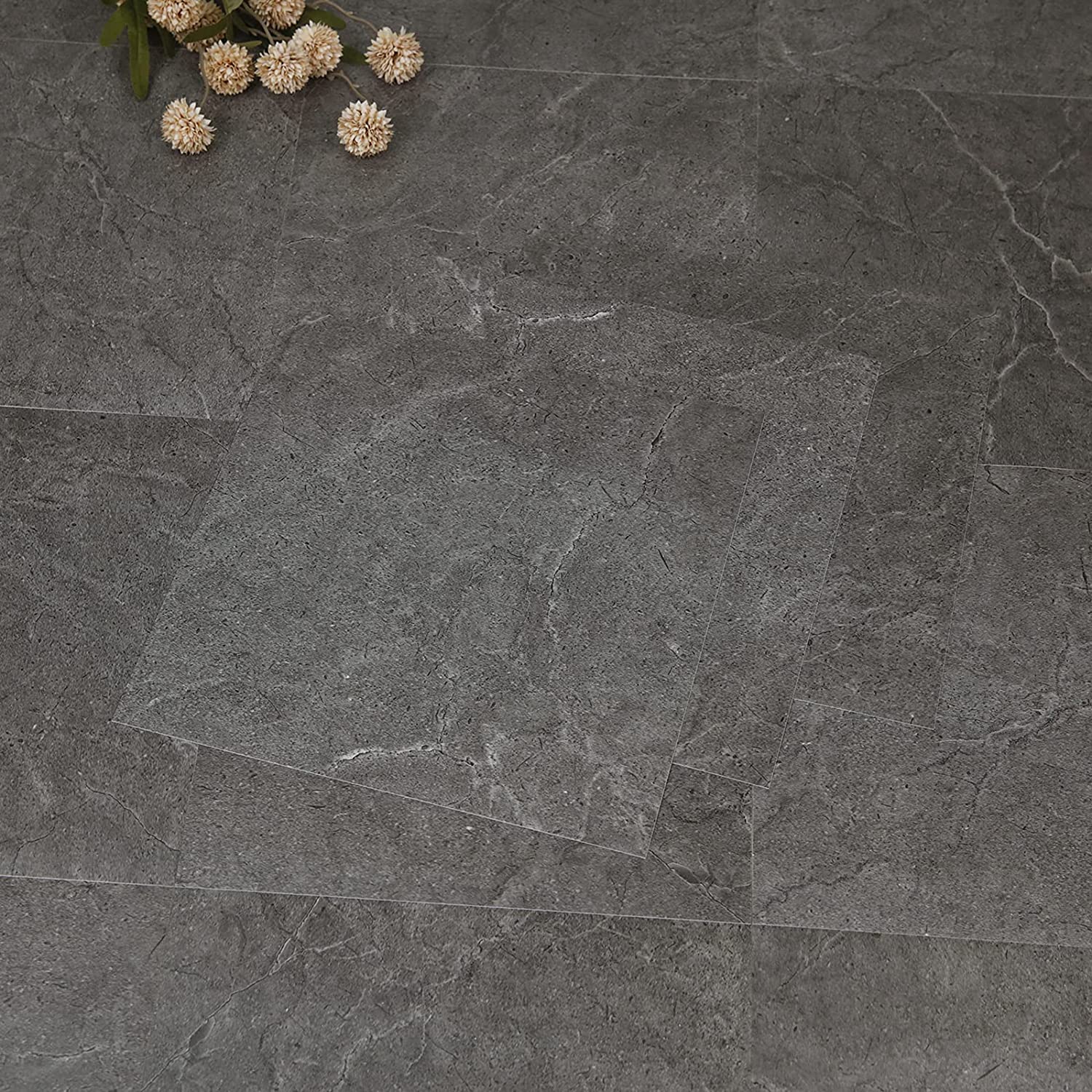 【送料無料】フロアタイル 大理石 置くだけ 配送料込み 床 リメイク シート トイレ はがせる 模様 ...