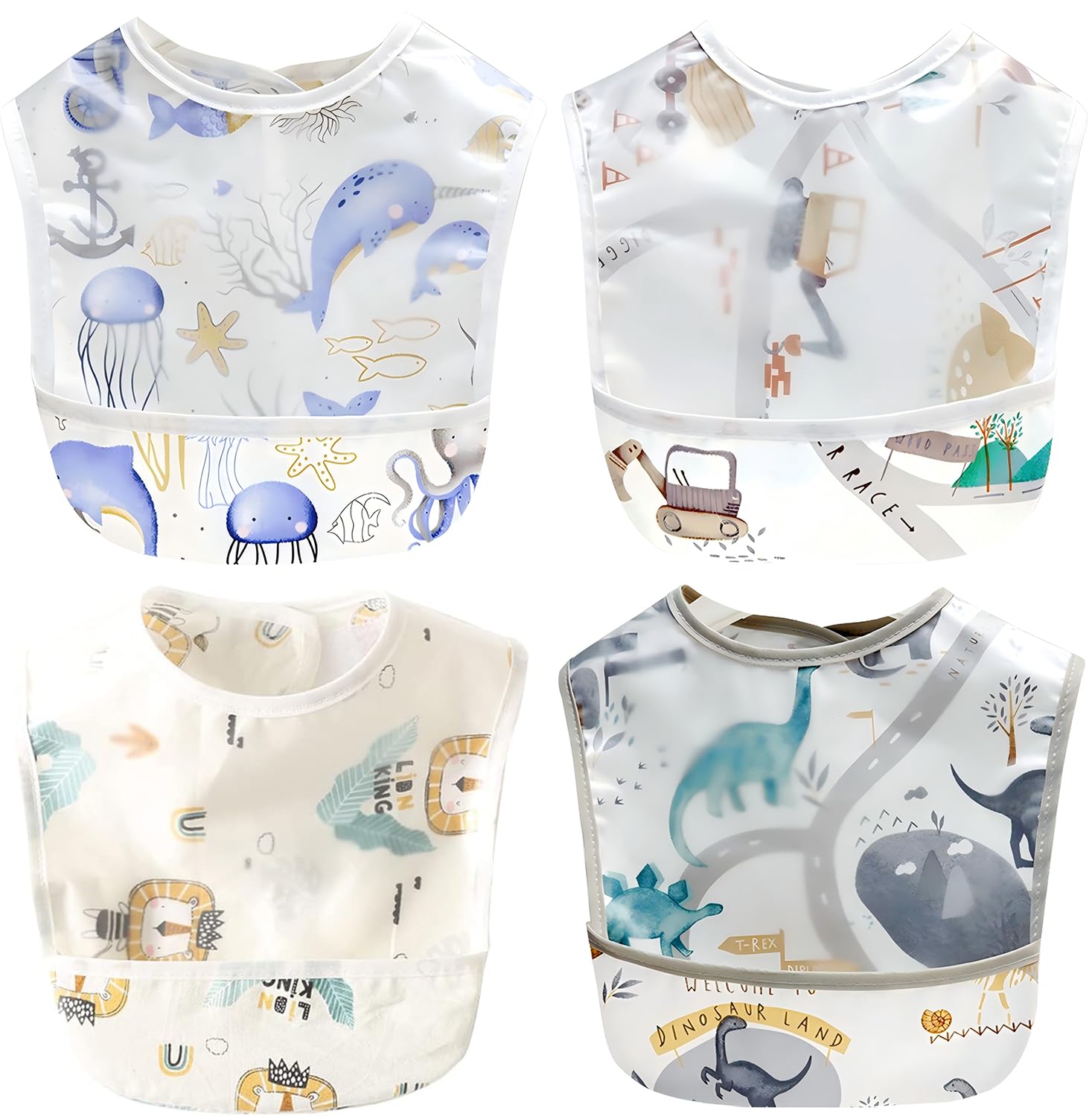 【送料無料】[NITONAMI] 食事用エプロン ベビー エプロン 離乳食エプロン 立体的ポケット 袖なし ポケ..