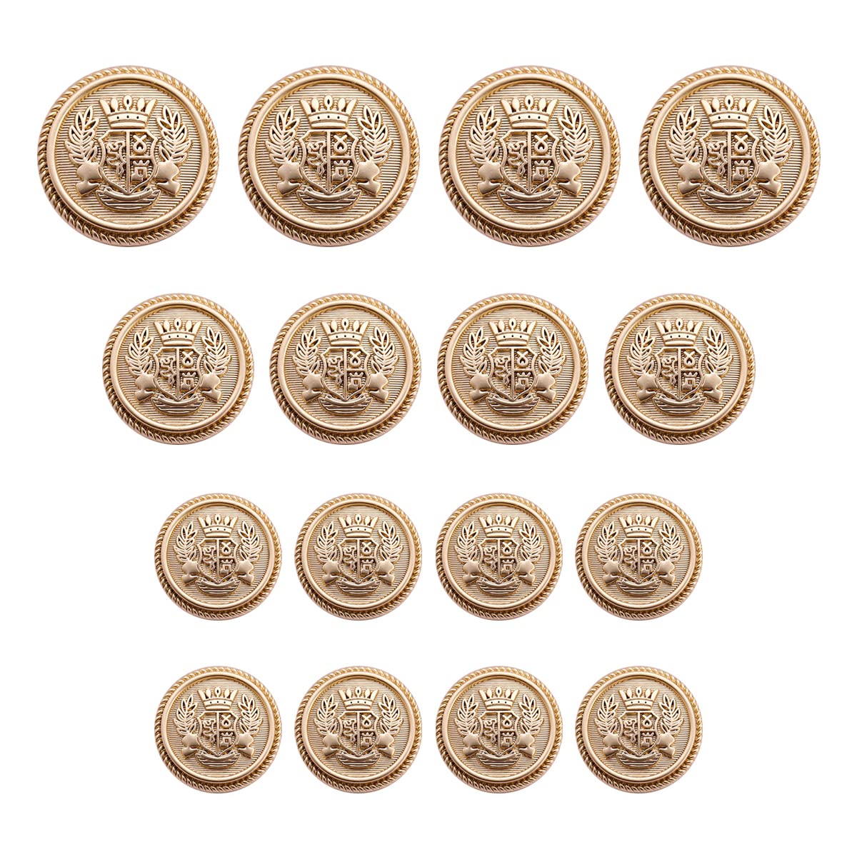 【送料無料】ブレザー ボタン 16個セット 直径15mm/20mm/25mm メタルボタン 交換 補修 学生服/スーツ/コートなど 洋服用 アクセサリー DIY...