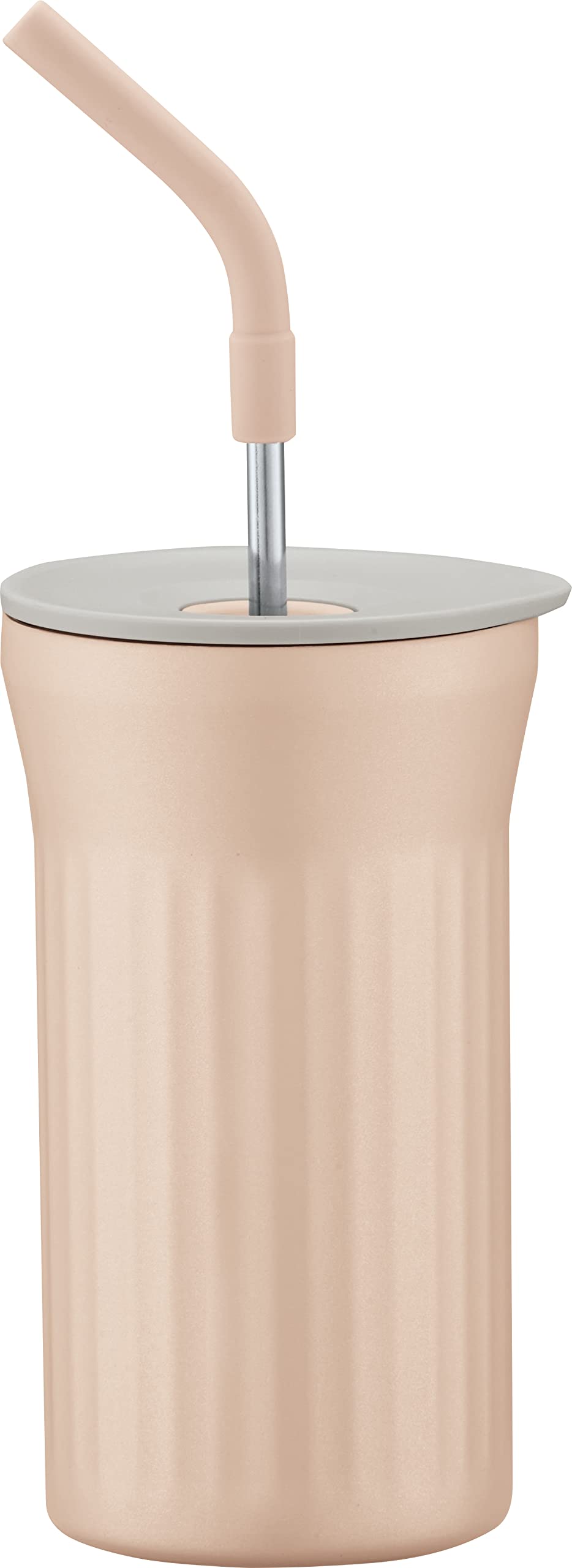 【送料無料】ピーコック魔法瓶工業株式会社 ピーコック ステンレス タンブラー ストロー 保冷 保温 450ml 広口 ストロー付きタンブラー 蓋付き 魔法瓶 パールベージュ ATG-45 CAS