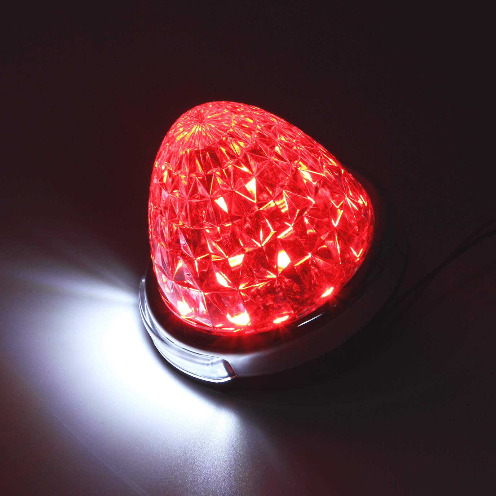 【送料無料】REPTICO LEDサイドマーカーランプ 24V トラック用 路肩灯 レッド Redクリアレンズ 8面クリ..