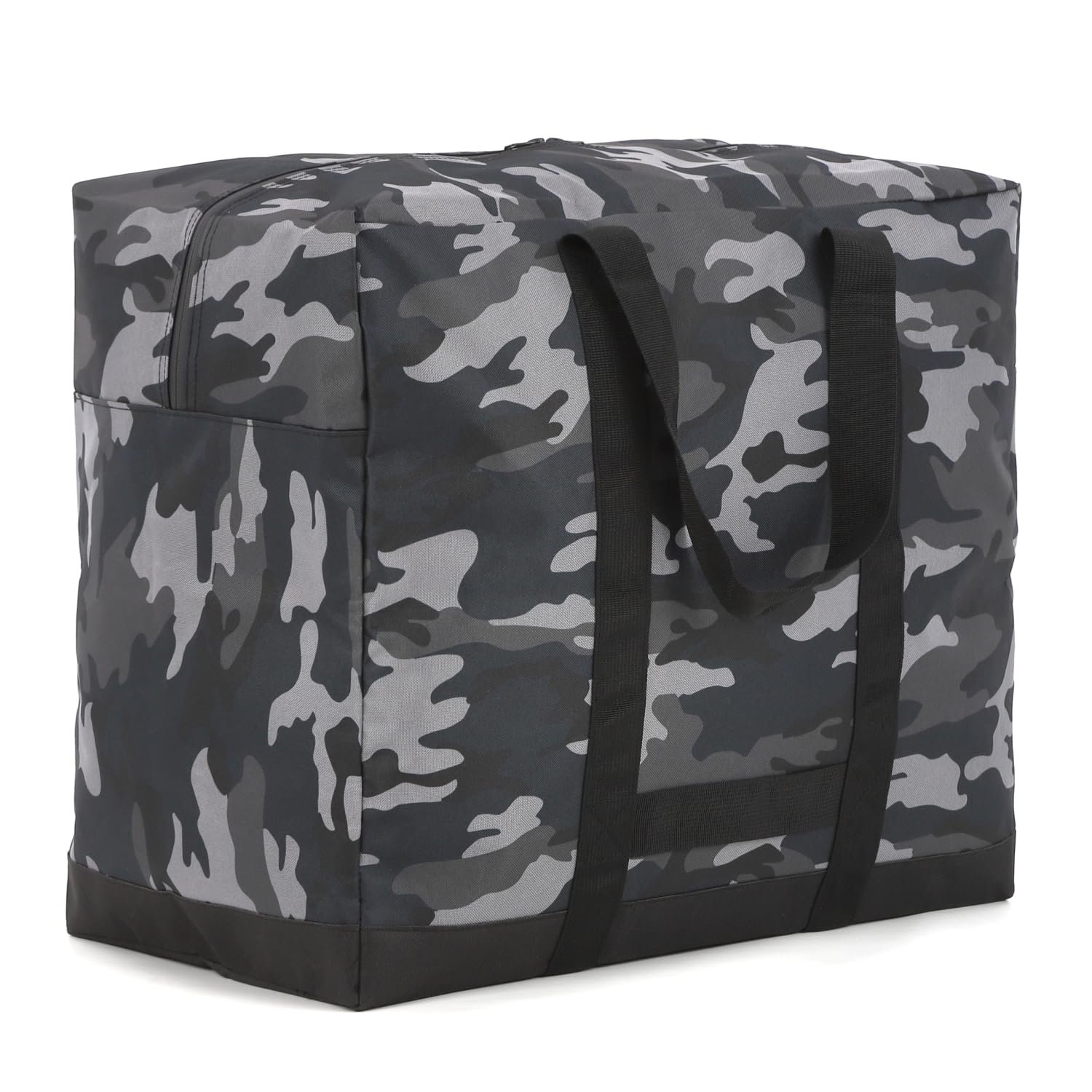 【送料無料】VivaSmile 大型 収納バッグ 大容量 バッグ ファスナータイプ(グレー迷彩 M)