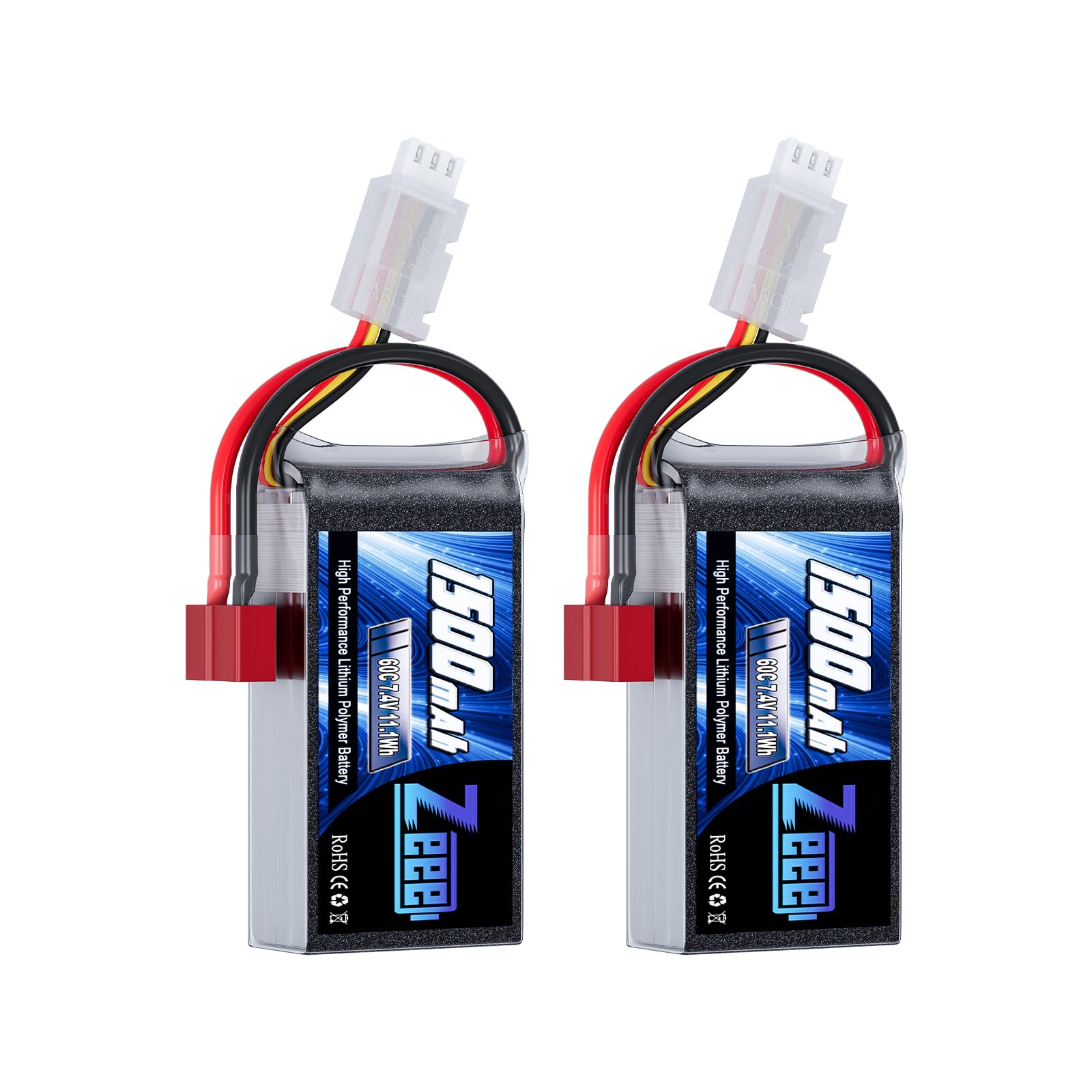 【送料無料】ゼエエ Zeee 7.4V 60C 1500mAh 2S リポバッテリー Tプラグ付き  ...