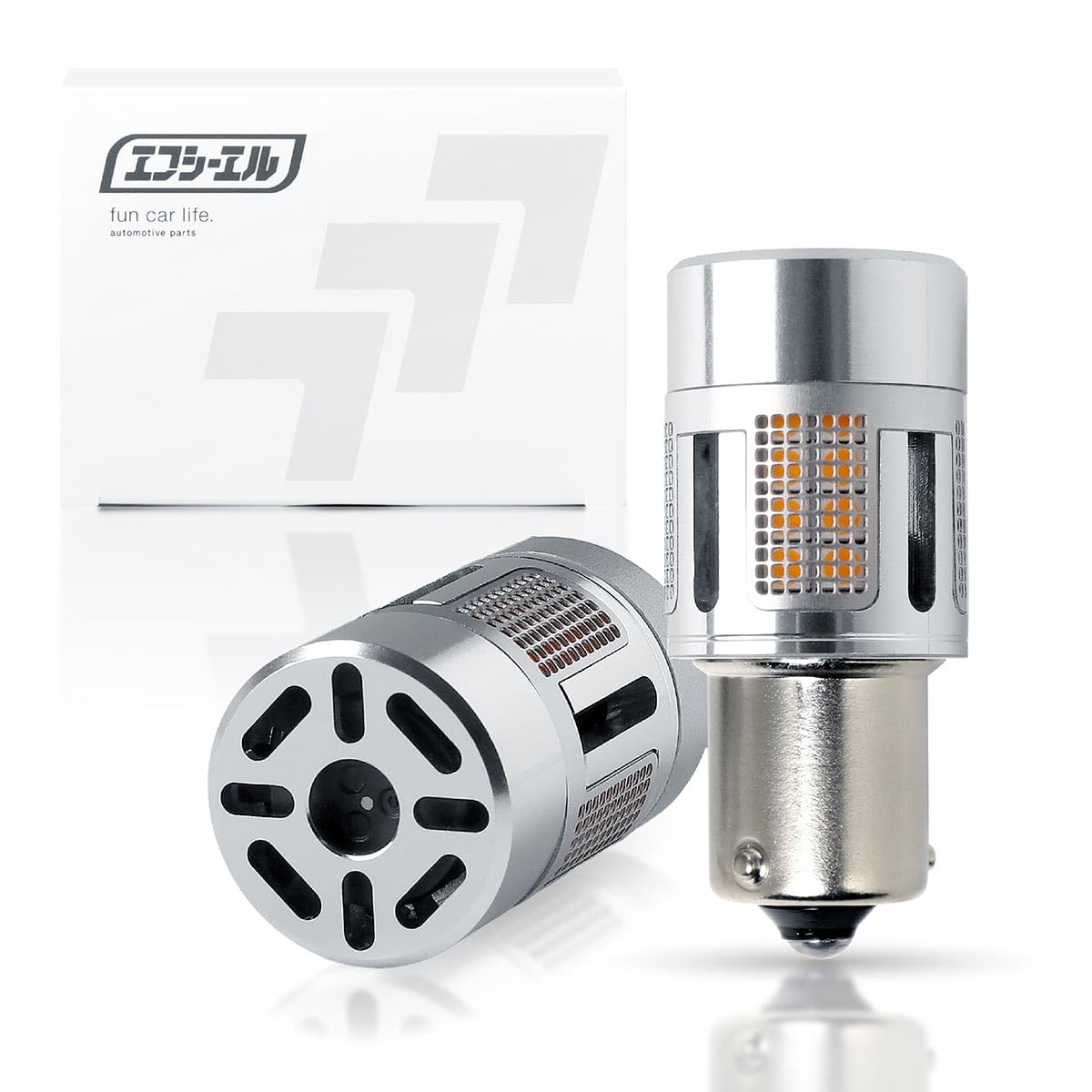 【送料無料】fcl.(エフシーエル) S25 ピン角違い led ウインカー ハイフラ防止 抵抗内蔵 ステルス ウインカーバルブ アンバー キャンセラー 車検対応