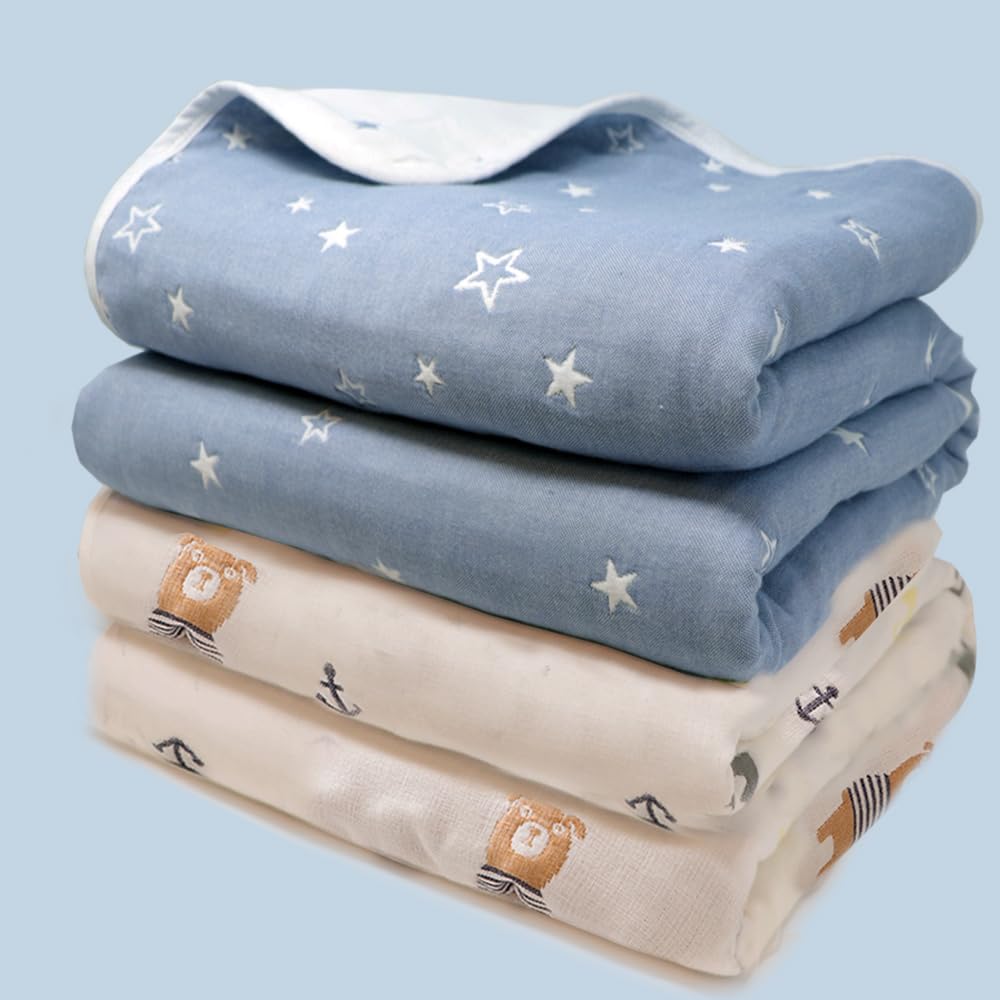 【送料無料】LILY CUPS 6重 ガーゼケット トドラーケット 保育園 ベビー タオルケットお昼寝 ベビー 赤..