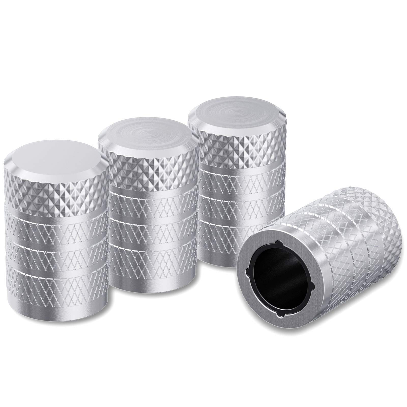 【送料無料】CK Auto タイヤエアバルブ キャップ シルバー 4個セット 車バイク ドレスアップ ...