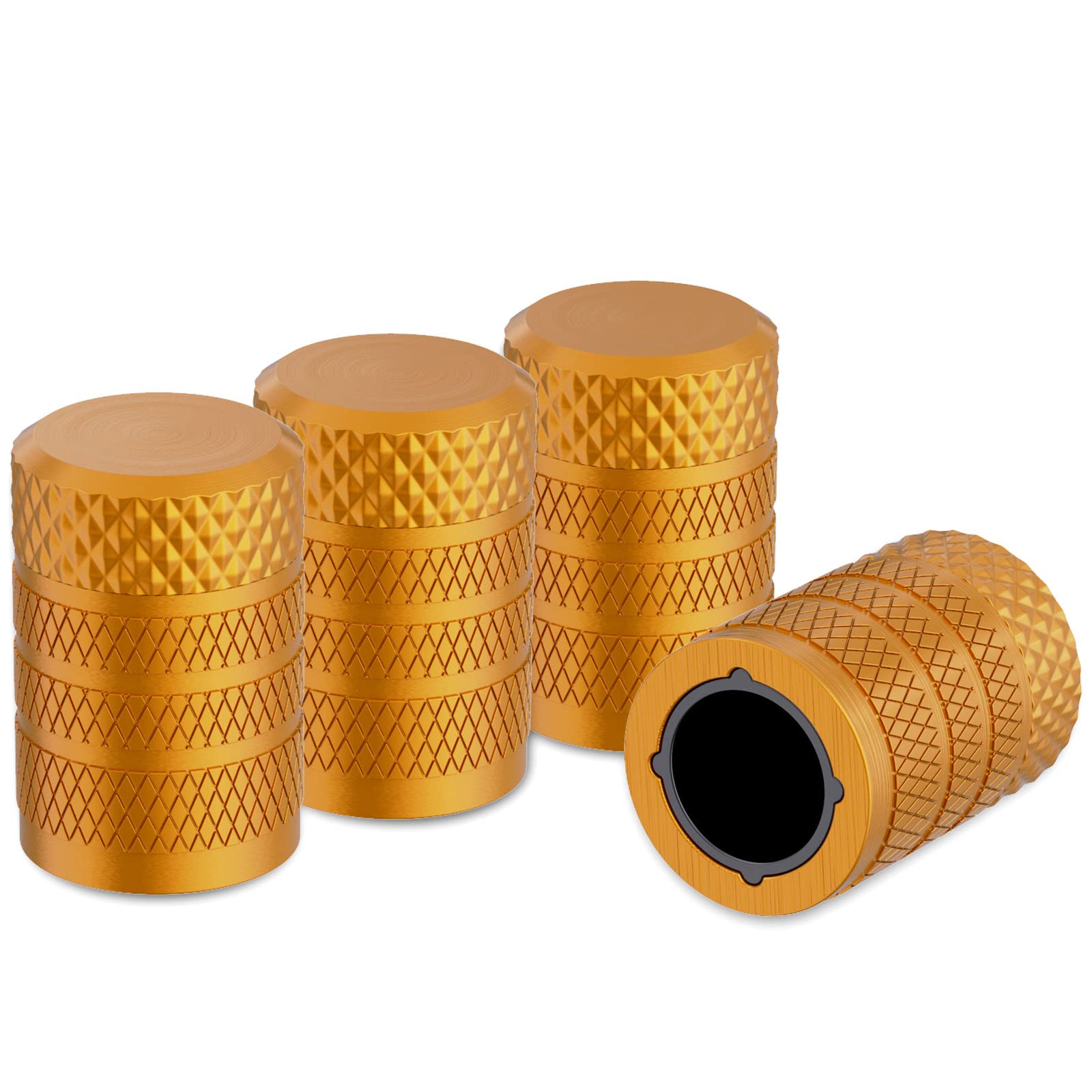 【送料無料】CK Auto タイヤエアバルブ キャップ イェロー 4個セット 車バイク ドレスアップ ...