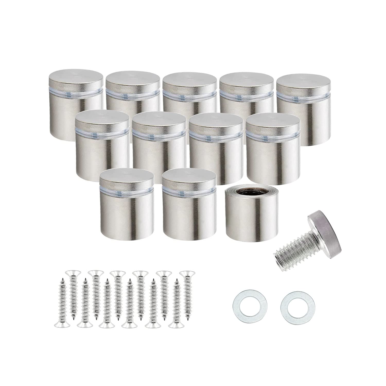 【送料無料】RuoFeng ステンレススチールウォールマウントガラススタンドオフホルダーネジネイル広 ...