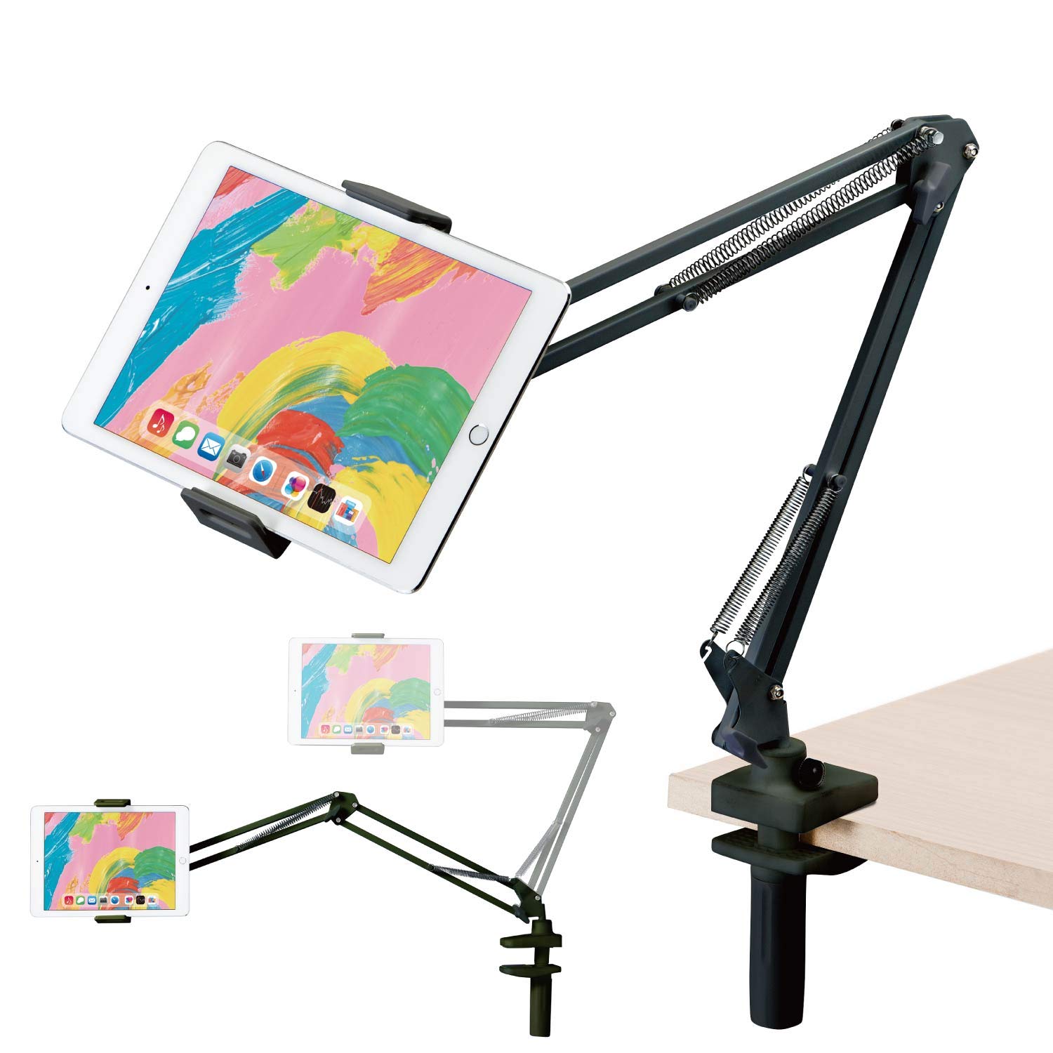 【送料無料】エレコム タブレットスタンド スマホスタンド フレキシブルアーム付き ブラック TB-DSZARMBKN