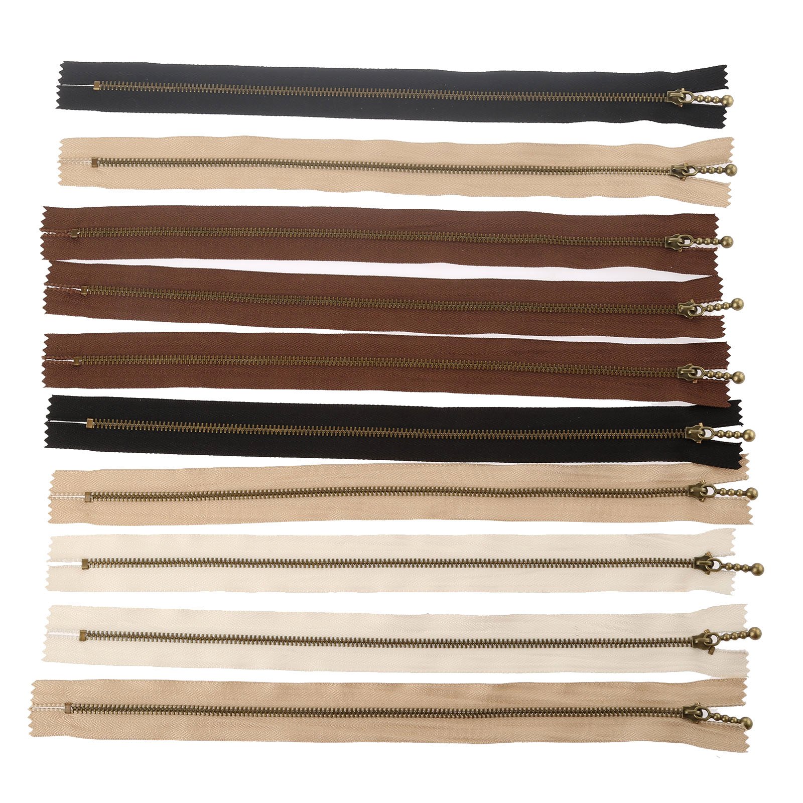 【送料無料】10本入り ファスナー ジッパー 玉付き 手芸 修理 バッグ ズボン 靴 ブーツドレス  ...