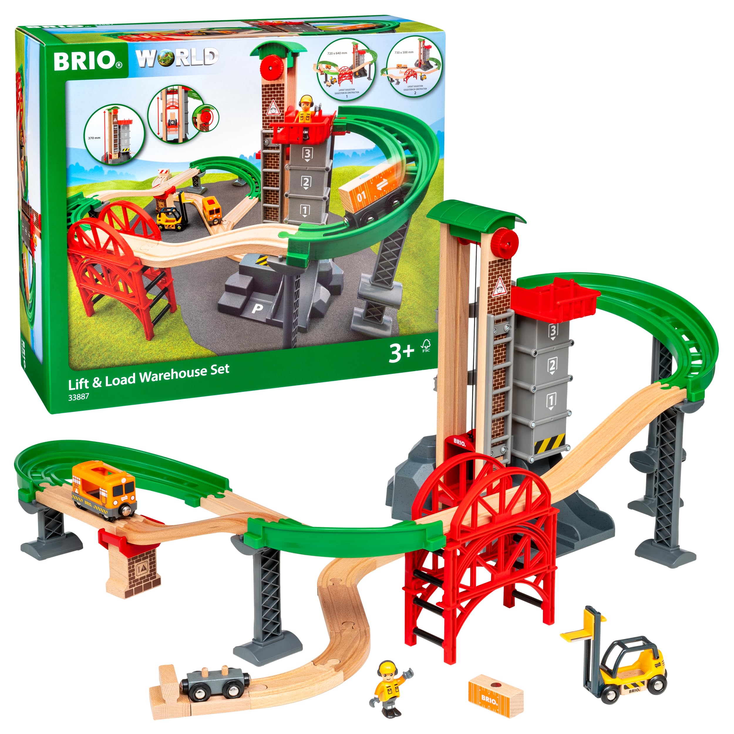 【送料無料】BRIO (ブリオ) WORLD ウェアハウスレールセット 対象年齢 3歳~ (電車 おもちゃ 木製 レール) 33887