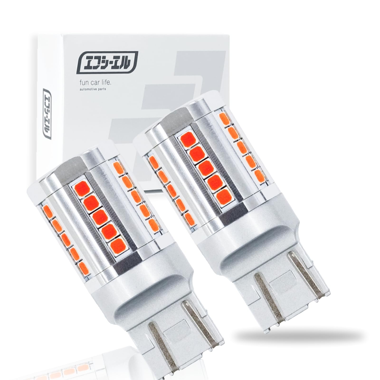 【送料無料】fcl.(エフシーエル) T20 led ダブル ブレーキランプ テールランプ ストップランプ ムラのない 濃い レッド 赤 後付け 汎用 ダブル球 12V 車検対応 無極性 2個入り