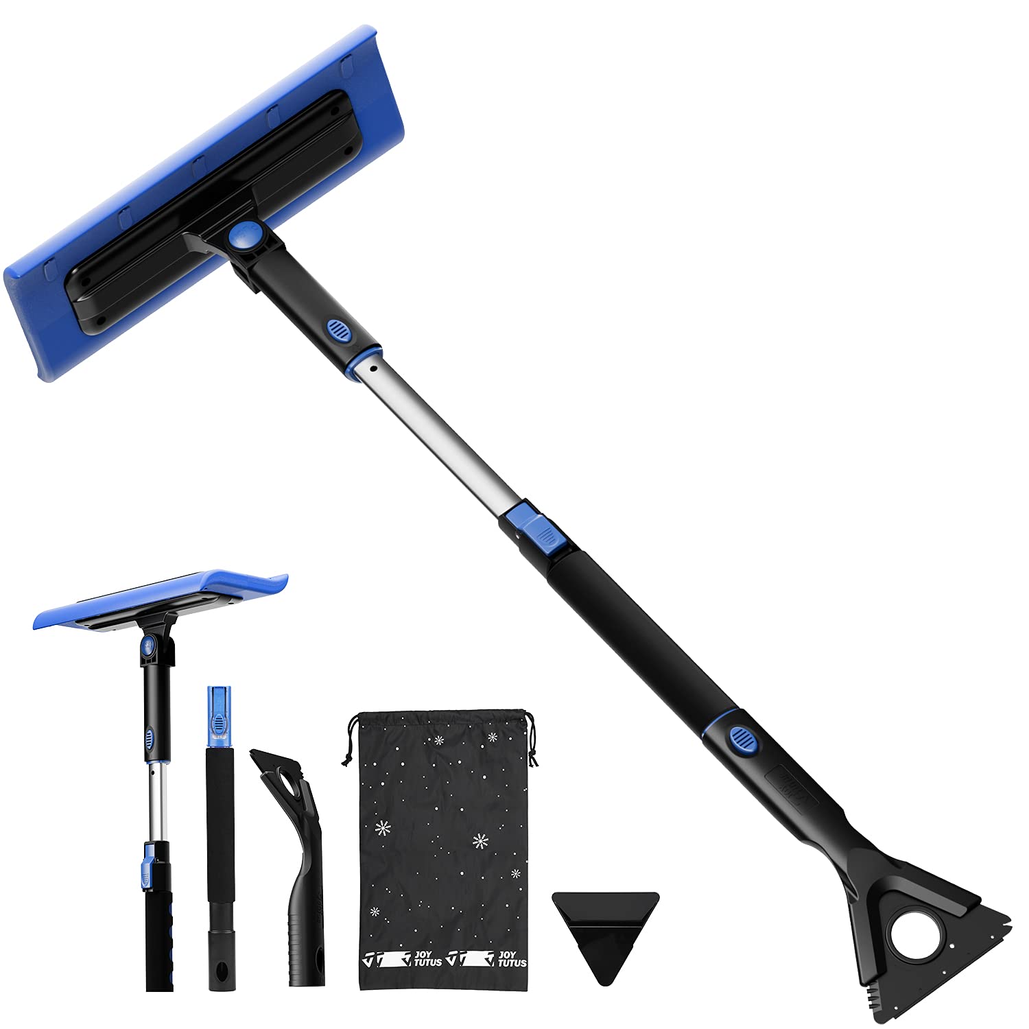 【送料無料】【EVA製ブラシ】JOYTUTUS 車 スノーブラシ 伸縮 【68-122cm】4段階調整 円弧デザイン 除雪..