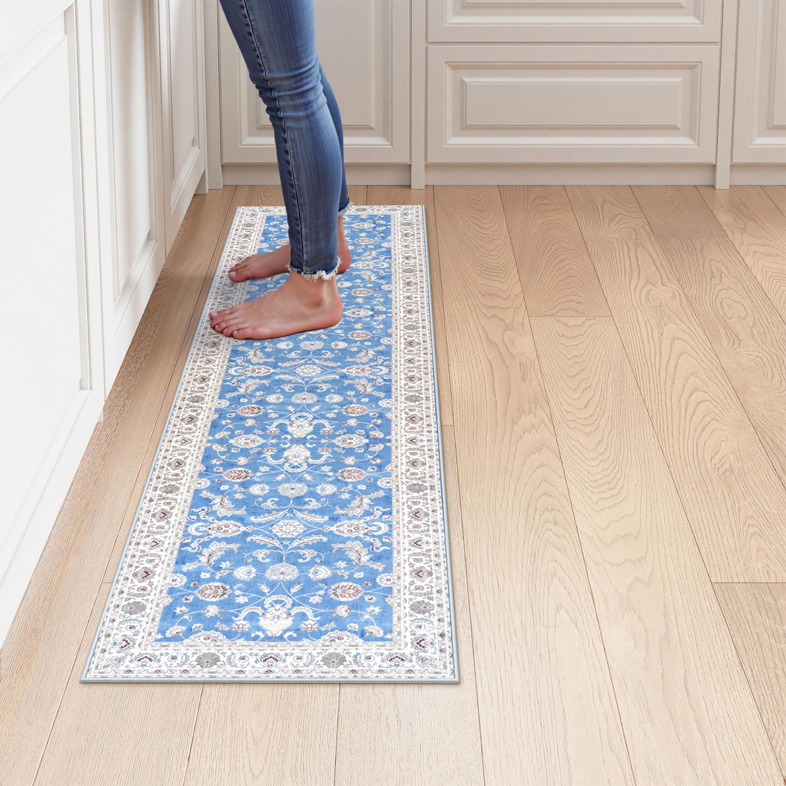 【送料無料】HAOCOO ラグマット 廊下 洗える 45х180cm ペルシャ風 キッチンマット シェニール オールシ..