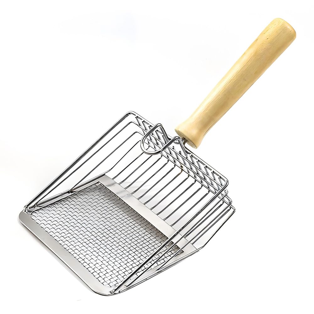 【送料無料】猫砂スクープ ステンレス鋼素材 メッシュ猫砂スクープ 超耐久性猫トイレスクープ 大容量猫..