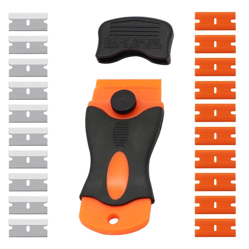 【送料無料】スクレーパー シール剥がし プラスチック ポケット ガラス シングルエンドスペード 2種 ...