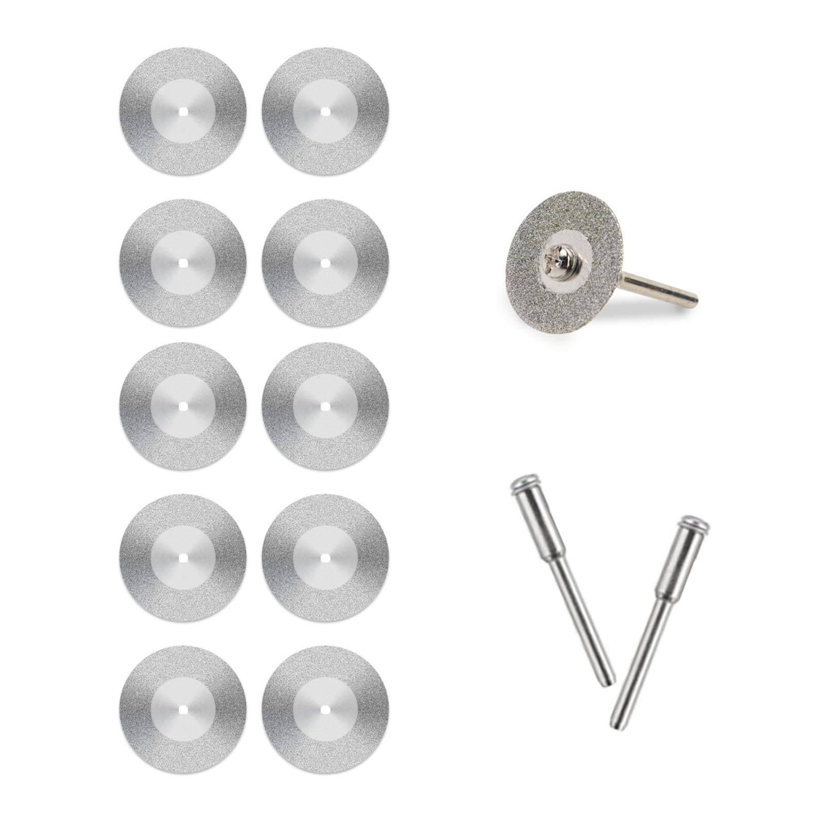 【送料無料】ミニダイヤモンドカッター 直径22mm 10枚入り3mm軸2本付 ダイヤモンドカッティン ...