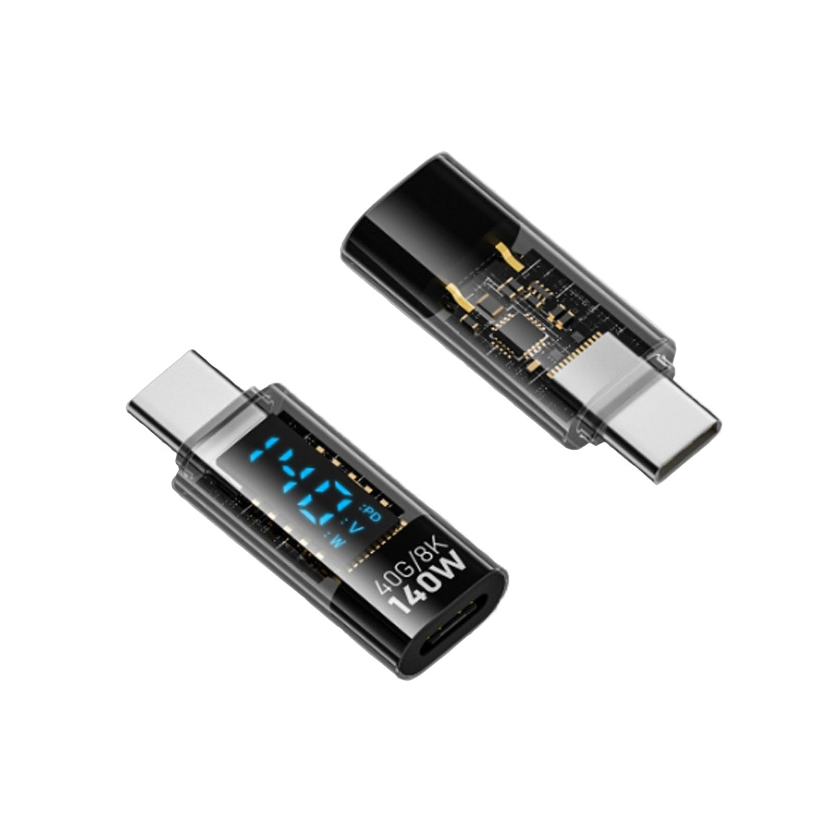 【送料無料】USB4.0 Type C 変換アダプタ LEDワットスクリーン表示 PD対応 140W急速充電 8K@60Hz映像出..