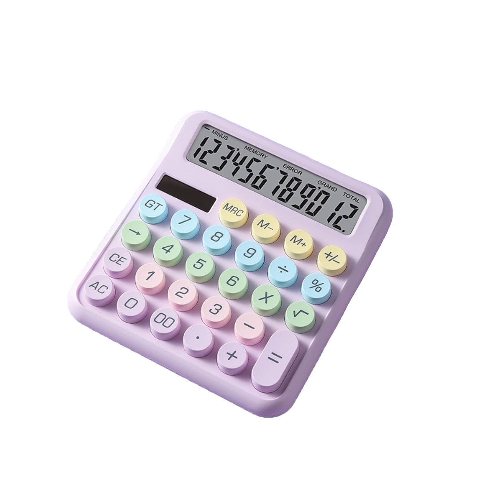 【送料無料】卓上電卓 カラフル 大型LCDディスプレイ 12桁 数字ビッグボタン 普通電卓ナイスサイ ...