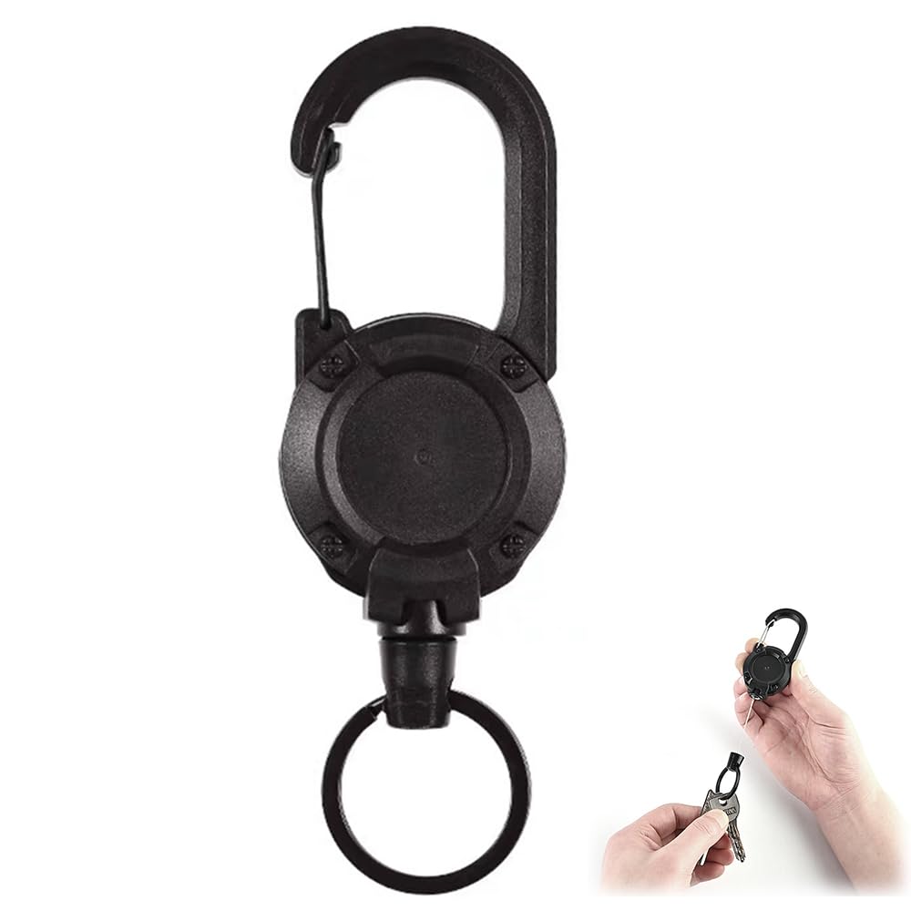 【送料無料】[Tuainge] リールキーホルダー カラビナキーリール キーホルダー リール 頑丈  ...