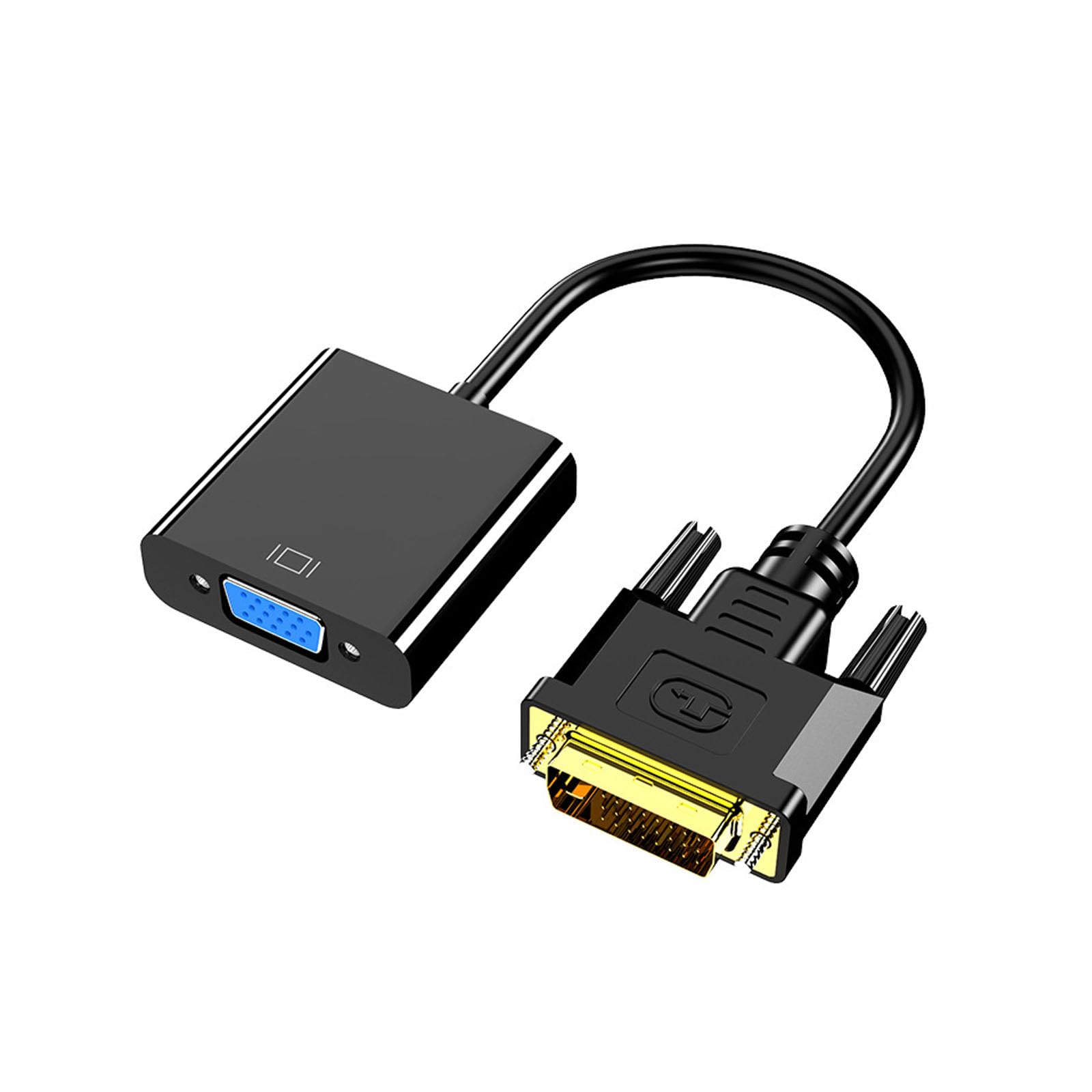 【送料無料】DVI-VGAケーブルアダプター ビデオケーブル DVI メス-D 24+1ピン オス 変換コネクタ1080P HDデバイス金メッキコネクタ搭載