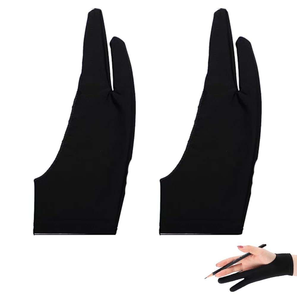 【送料無料】[Tuainge] 二本指 アーティスト描画タブレット手袋 絵描き 手袋 誤動作防止グロ ...