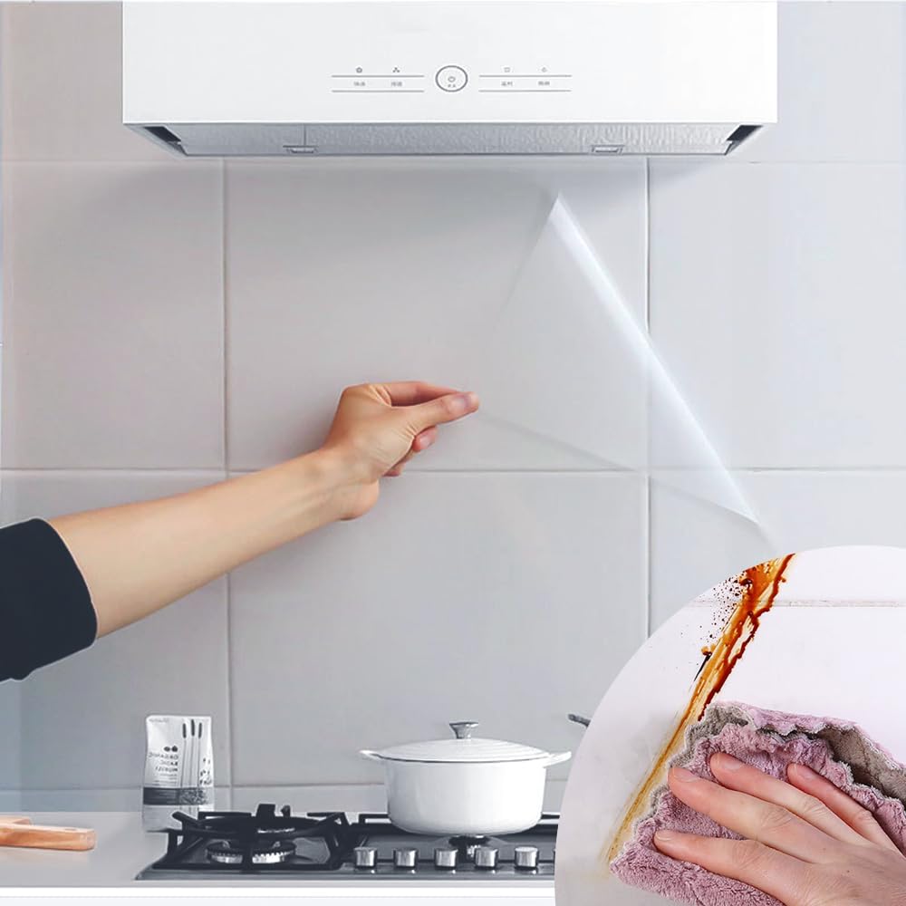 【送料無料】壁紙シール キッチン 壁汚れ防止シート静電吸着 猫 落書き対策 キズ防止 汚れ防止 貼って..