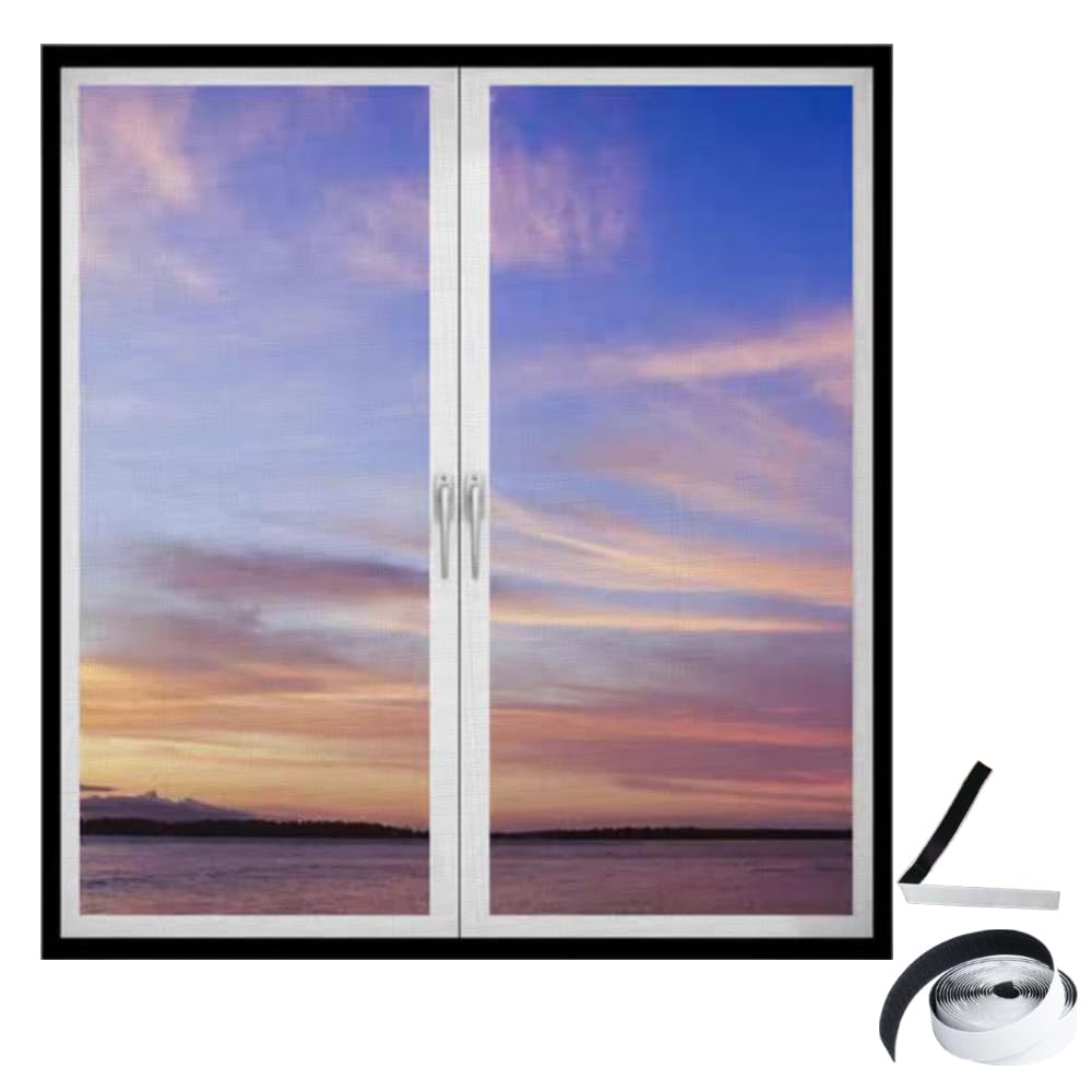 【送料無料】簡易網戸 張り替え 小窓用 110X120cm 自由にカット可能 簡単取り付け DIY 虫よけ編み戸 防..