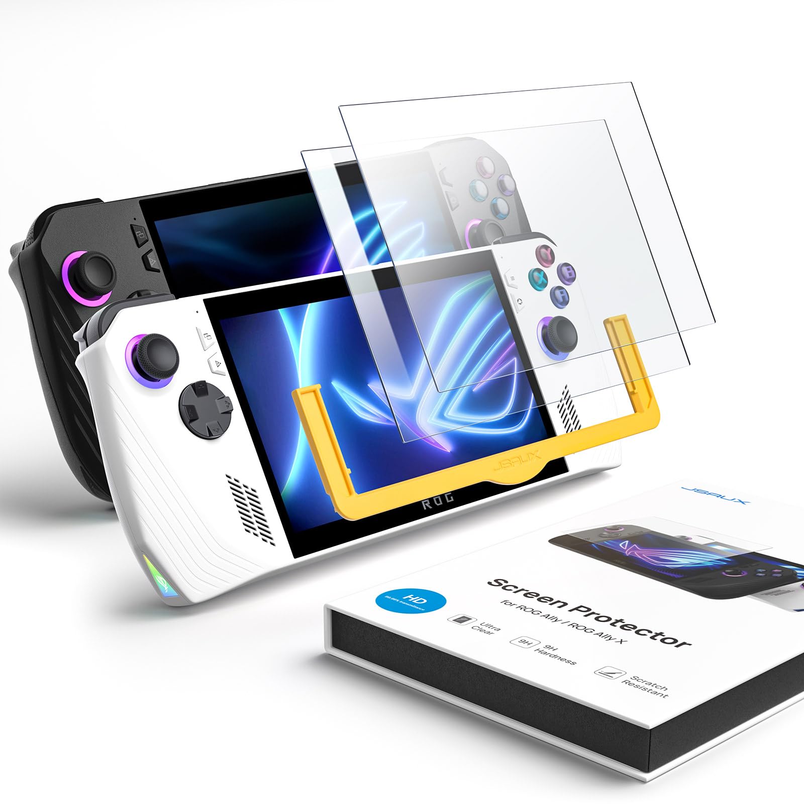 【送料無料】JSAUX ROG Ally X対応 スクリーンプロテクター【2枚セット】、Ultra HD ガラスプロテクタ..