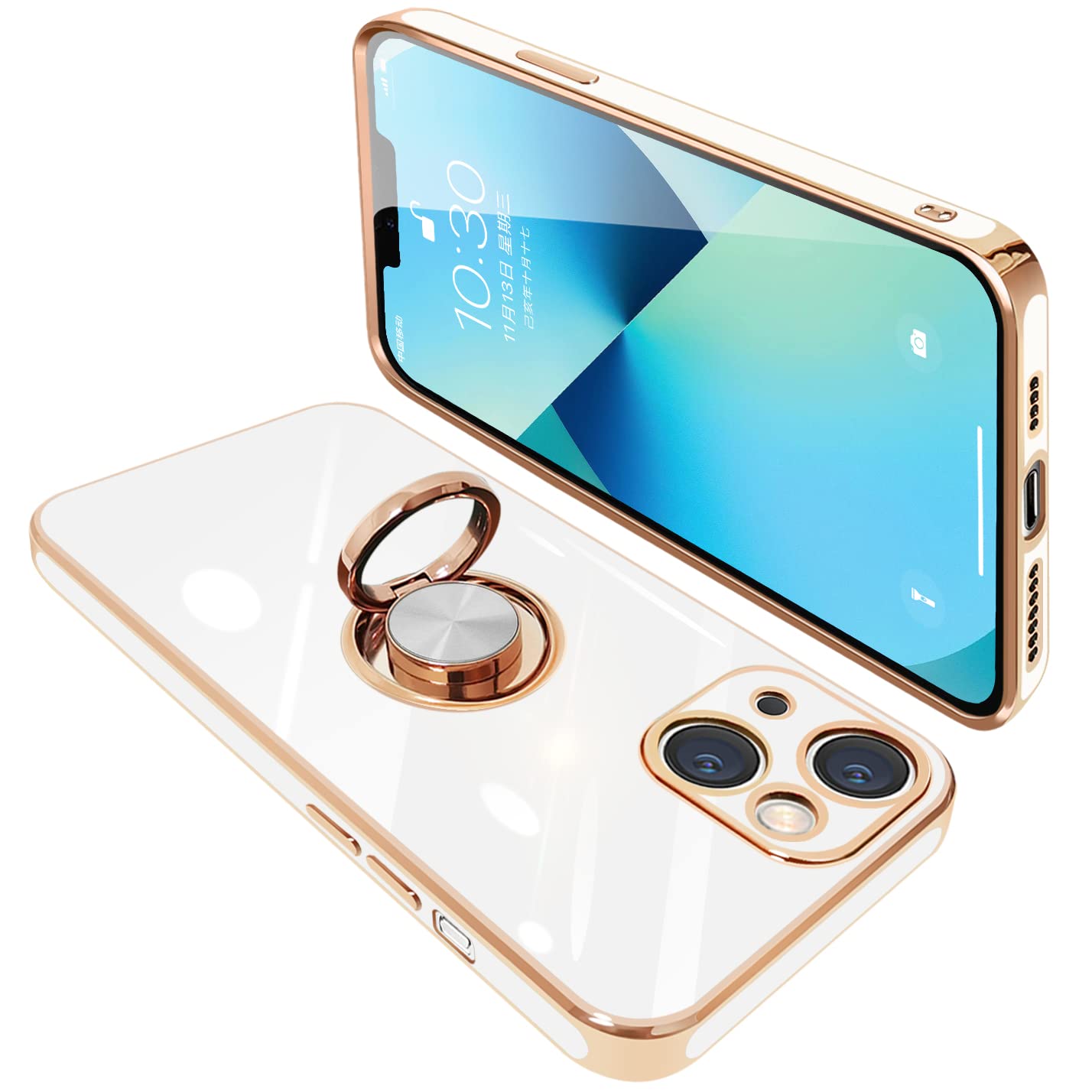 商品情報商品の説明主な仕様 【対応機種】iPhone13Mini（5.4インチ）用 リング付き ケース。ご希望の商品、カラー、対応機種を十分ご確認の上、ご注文頂きますようお願い申し上げます。（※注意事項: ワイヤレス充電対応不可）【リングの機能＆スタンド機能】360°回転可能リングホルダーです。片手で携帯を操作でき、滑り止め、落下などのことを防げます。リング.ホルダーの機能は携帯を横に放置できて、いつでもどこでも音楽、映画などの娯楽番組を思い切り楽しめます。【電気メッキフレーム】iPhone 13Mini バンパーコーティングは高度な電気メッキ技術を採用し、をよりゴージャスにします。色付きのエッジはあなたの 携帯電話 を他のものから際立たせます。【柔軟素材☆衝撃吸収】 ゴムやシリコンのように柔らかいTPU素材使用！！ iPhone13Mini 本体に完全フィットし、iPhone 13Mini 全体を包み込むデザイン。 大切な iPhone 13Miniを落下時の衝撃や傷など、あらゆるダメージからしっかりと守ります。 カメラレンズ周りは、0.05mm高く設計されており、レンズを摩擦や傷から保護します。【精確的なデザイン】当商品がiPhone 13Mini相応の専用設計ですから、スマホとぴったりフィットします。ケースを付けても接続端子やイヤホン、サイド側ボタンなどスムーズに操作できます。